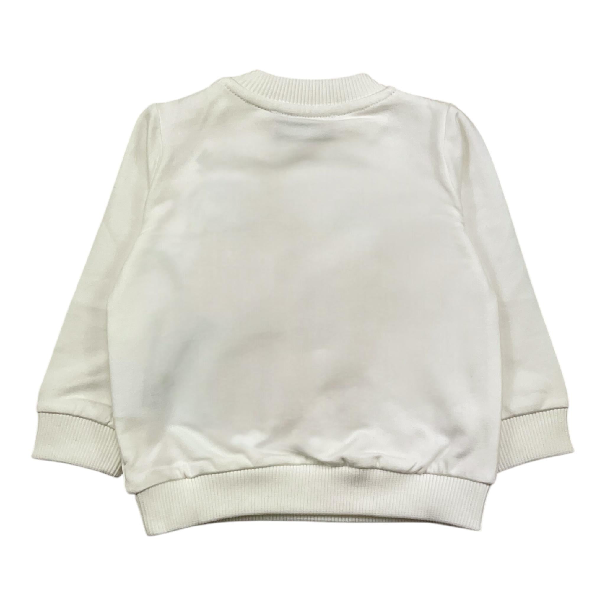 MOSCHINO felpa chiusa girocollo tinta unita con stampa in contrasto Panna per Neonata MCF02K PANNA MOSCHINO