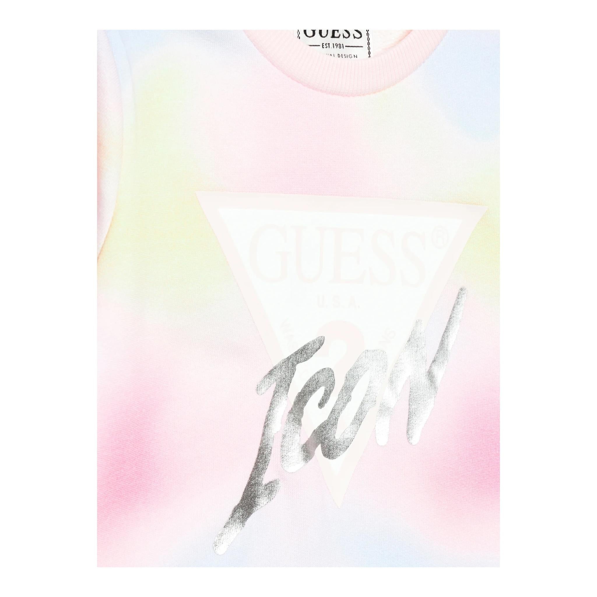 GUESS felpa chiusa girocollo stampa fantasia Rosa per Bambina K4YQ05KA6R33J ROSA GUESS
