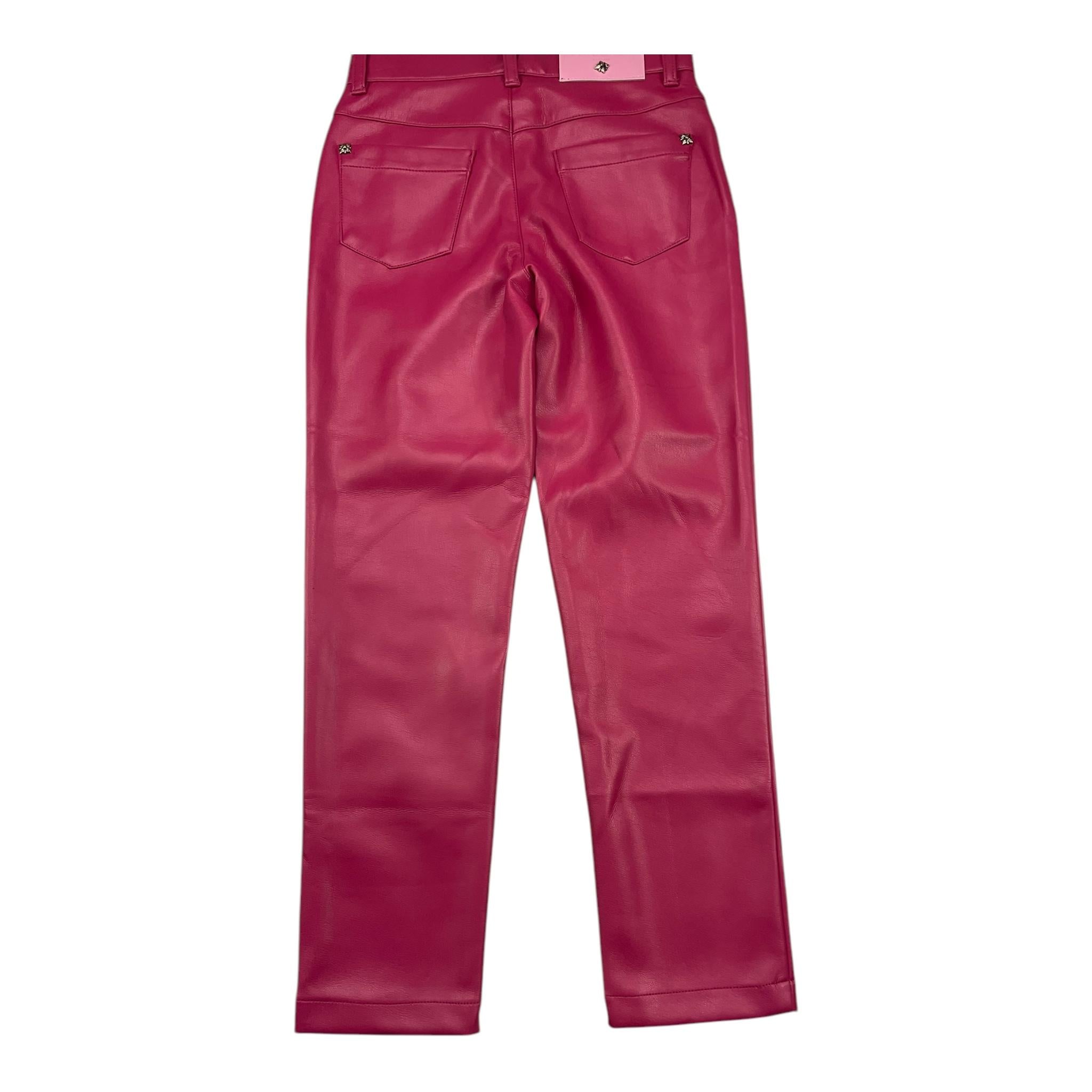 JOHN RICHMOND pantalone in ecopelle tinta unita con girovita regolabile Fuxia per Bambina RGA25226PA FUXIA JOHN RICHMOND