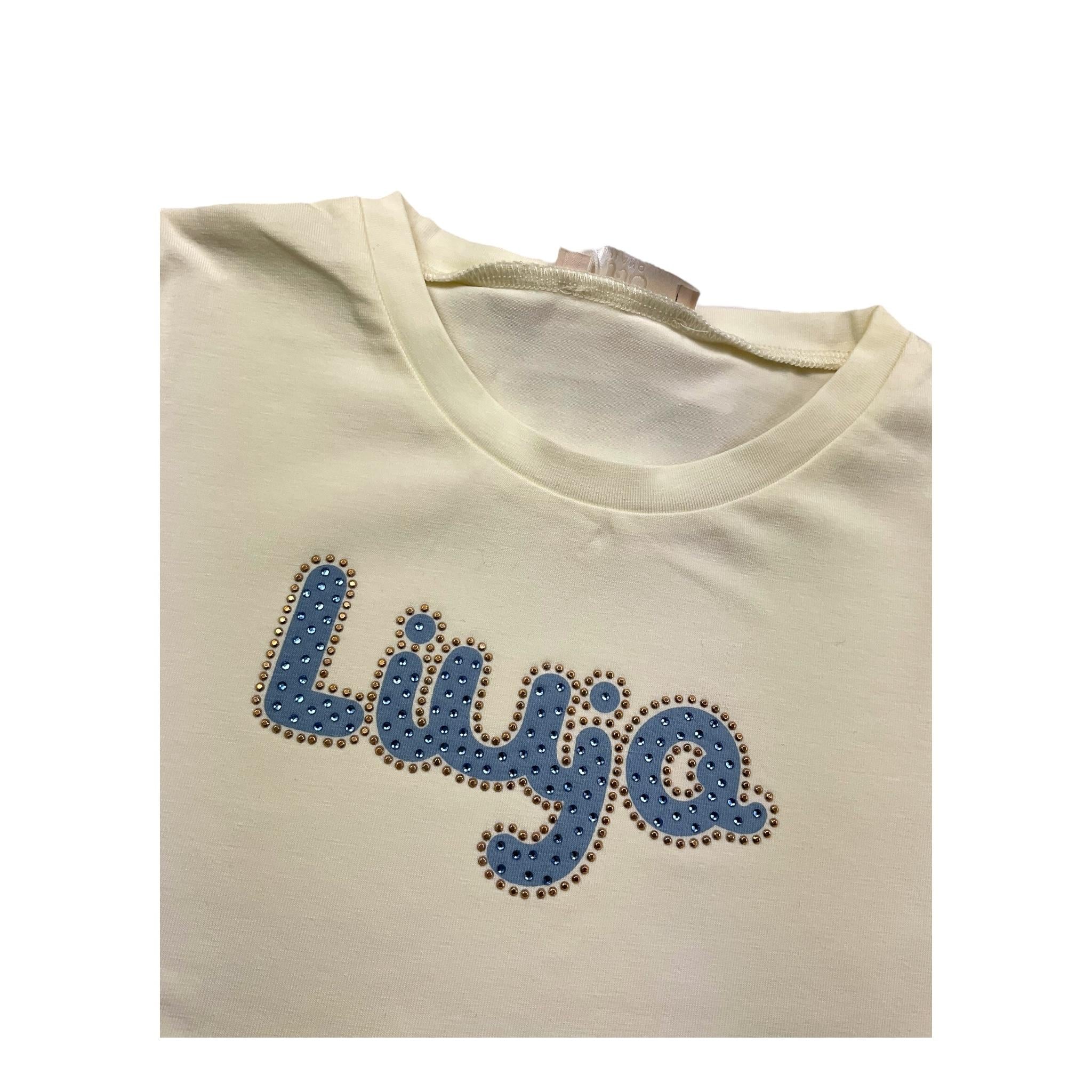 DIXIE shirt girocollo tinta unita con stampa logo Panna per Bambina KF4069XX PANNA DIXIE