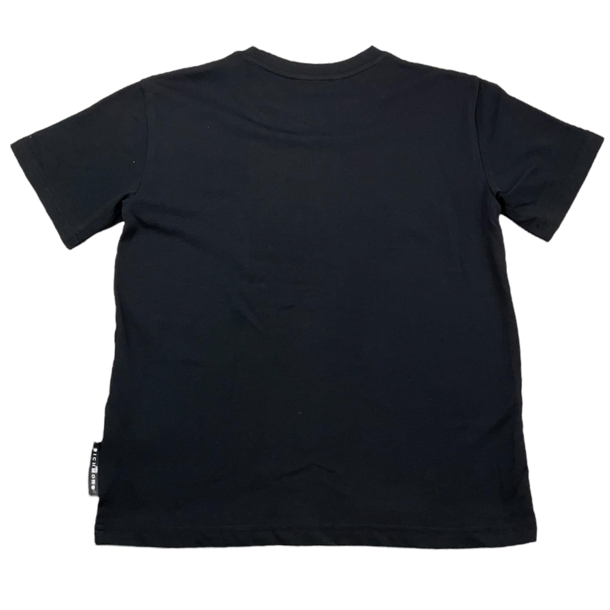 JOHN RICHMOND t-shirt girocollo tinta unita con stampa in contrast Nero per Bambino RBA25008TS NERO JOHN RICHMOND