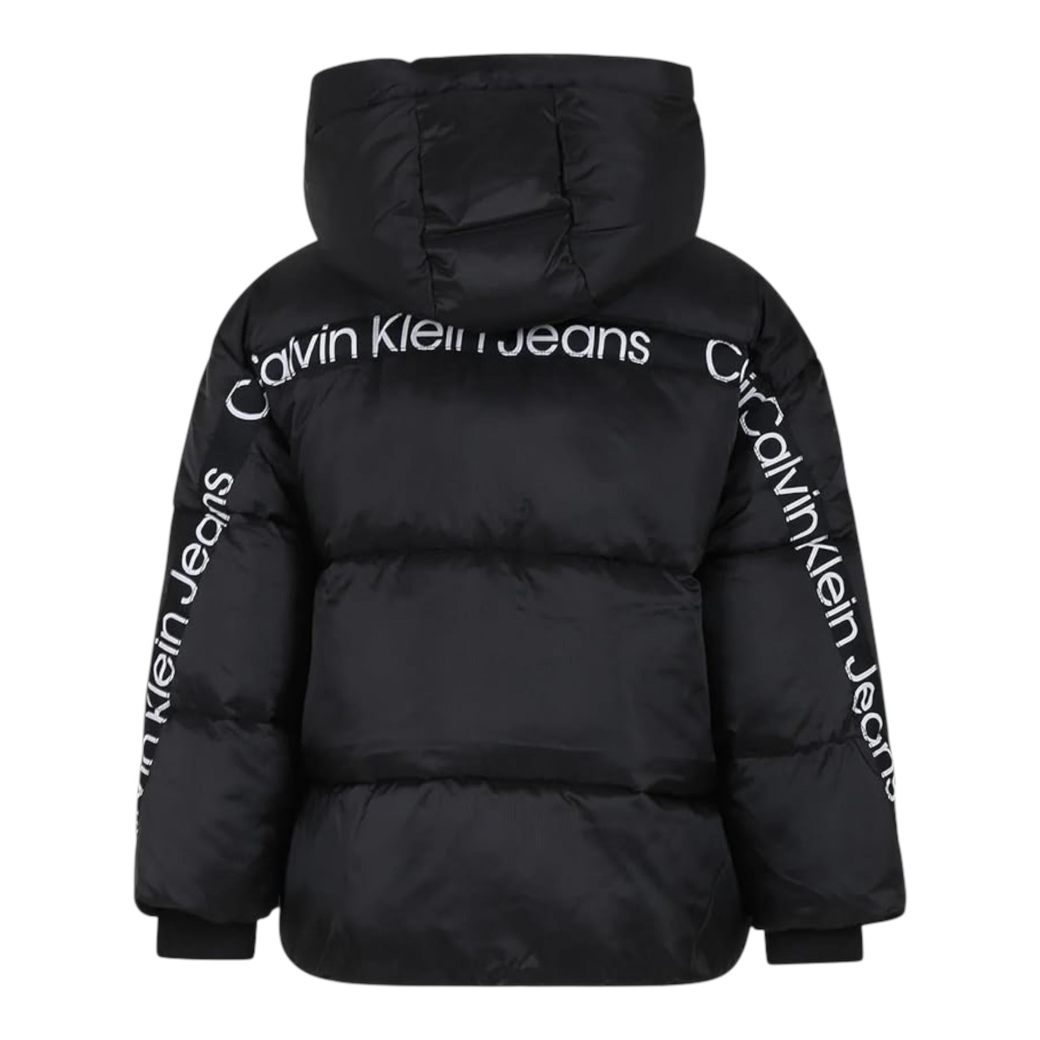 CALVIN KLEIN giubbino tinta unita con cappuccio e maniche logate Nero per Bambino IB0IB01823 NERO CALVIN KLEIN