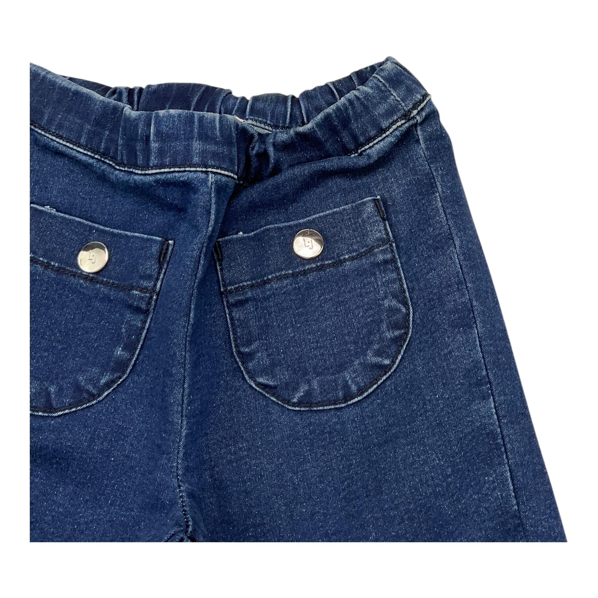 LIU JO jeans tinta unita modello zampa con elastico in vita Blu per Bambina KF3032 BLU LIU JO