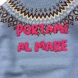 SAINT BARTH maglia tinta unita girocollo con stampa Azzurri per Bambina KYLA003 AZZURRO SAINT BARTH
