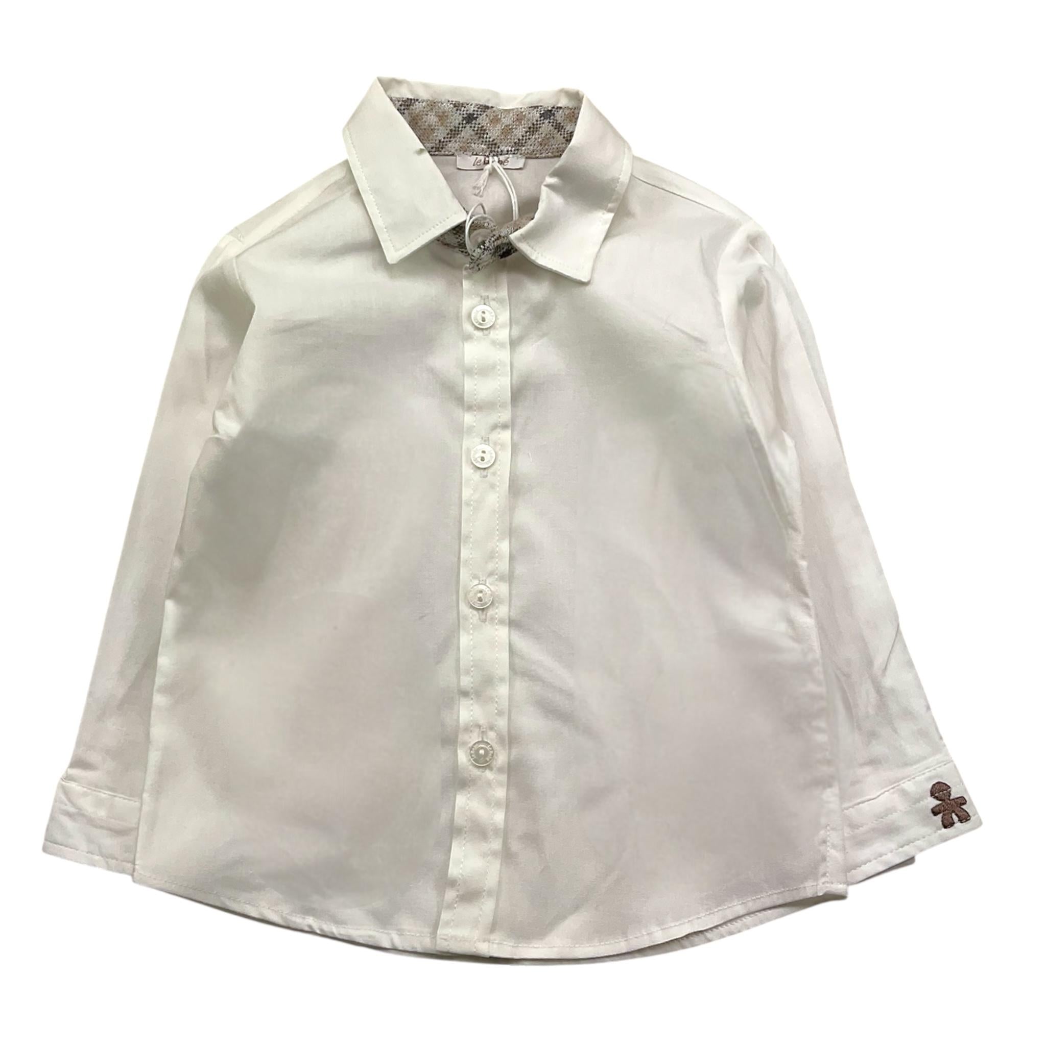 LE BEBE' camicia tinta unita manica lunga Bianco per Neonato LBB4371 BIANCO LE BEBE'