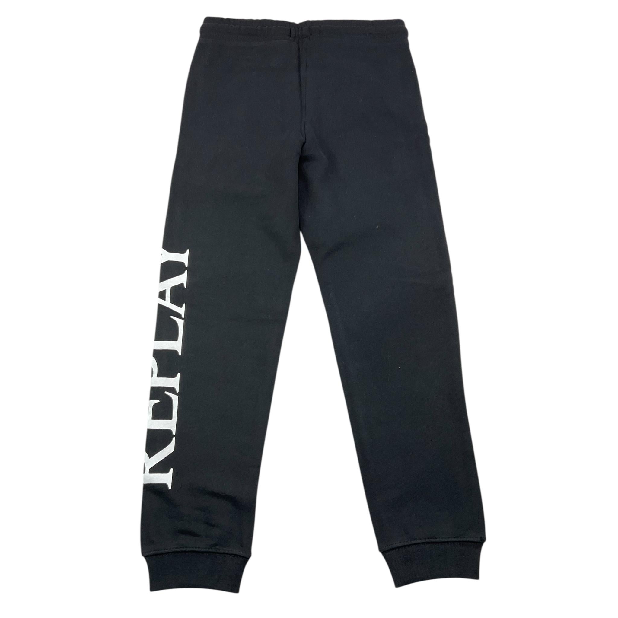 GUESS pantalone tuta tinta unita con logo Nero per Bambino SB9063 NERO GUESS