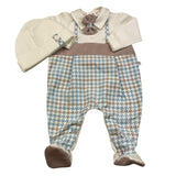 PETIT set tutina manica lunga tinta unita stampa fantasia con cappello Panna per Neonato S7116365 PANNA PETIT