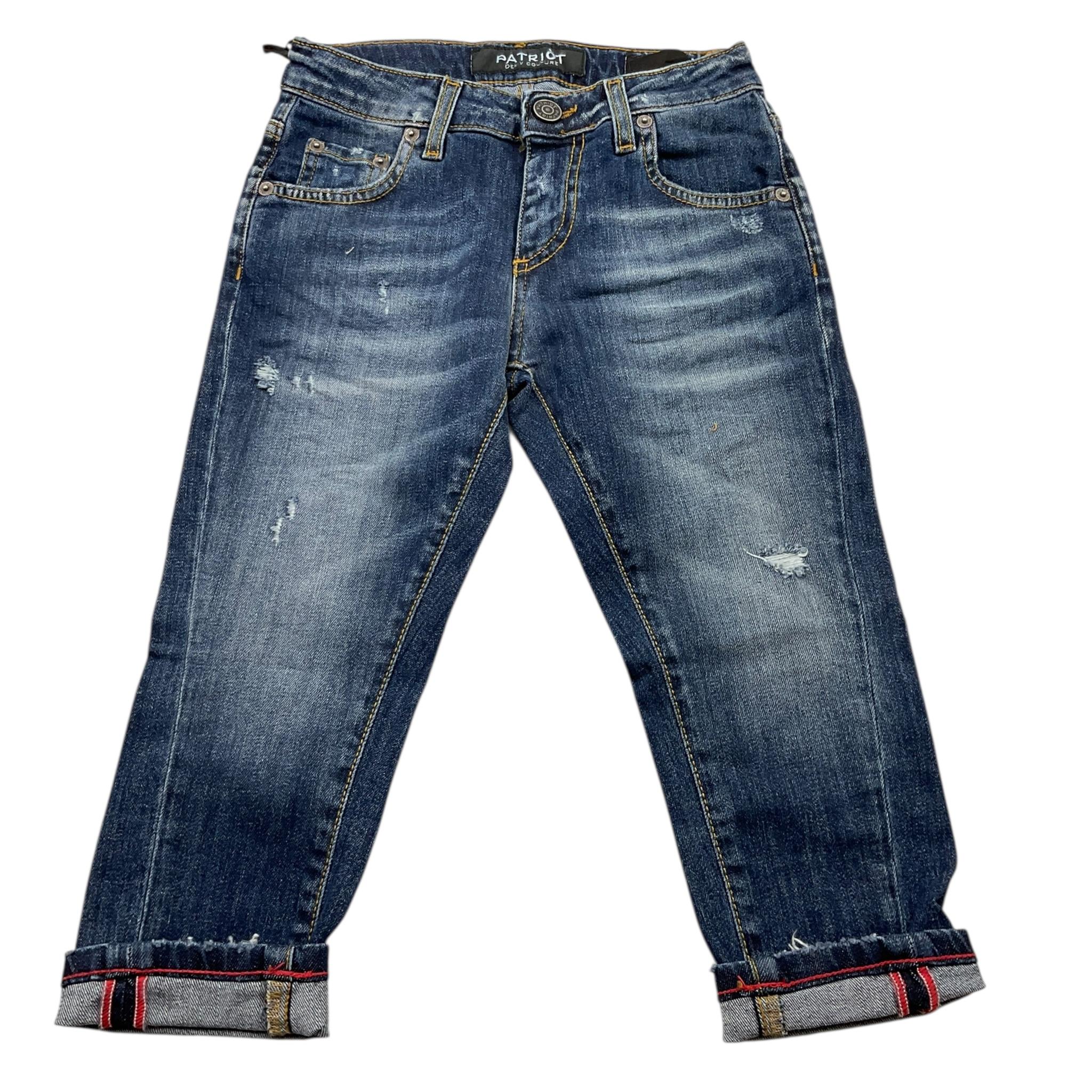 PATRIOT jeans tinta unita con strappi Blu per Bambino PB4F2WPBK23 BLU PATRIOT