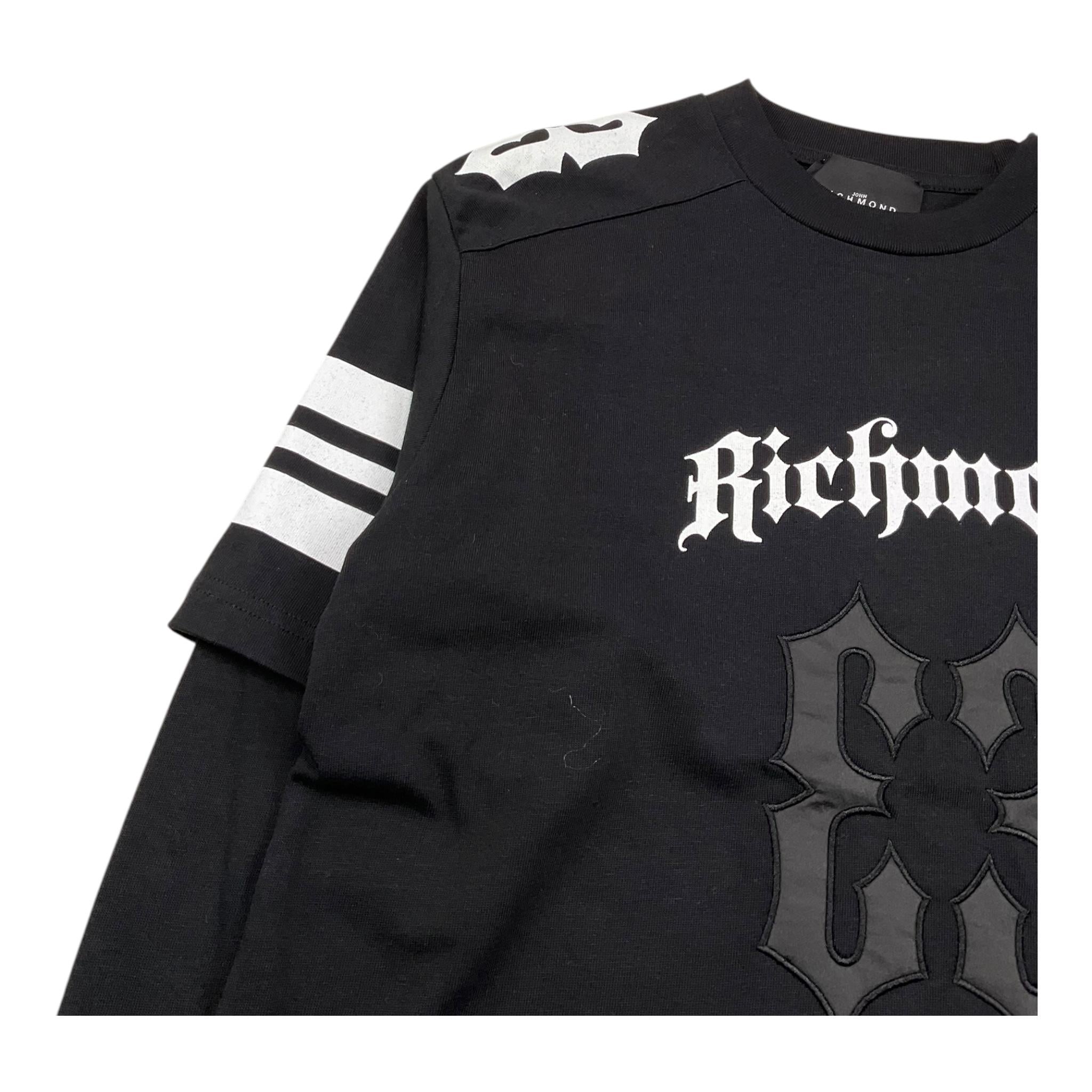 JOHN RICHMOND shirt girocollo maniche in contrasto effetto t-shirt Nero per Bambino RBA25072TS NERO JOHN RICHMOND