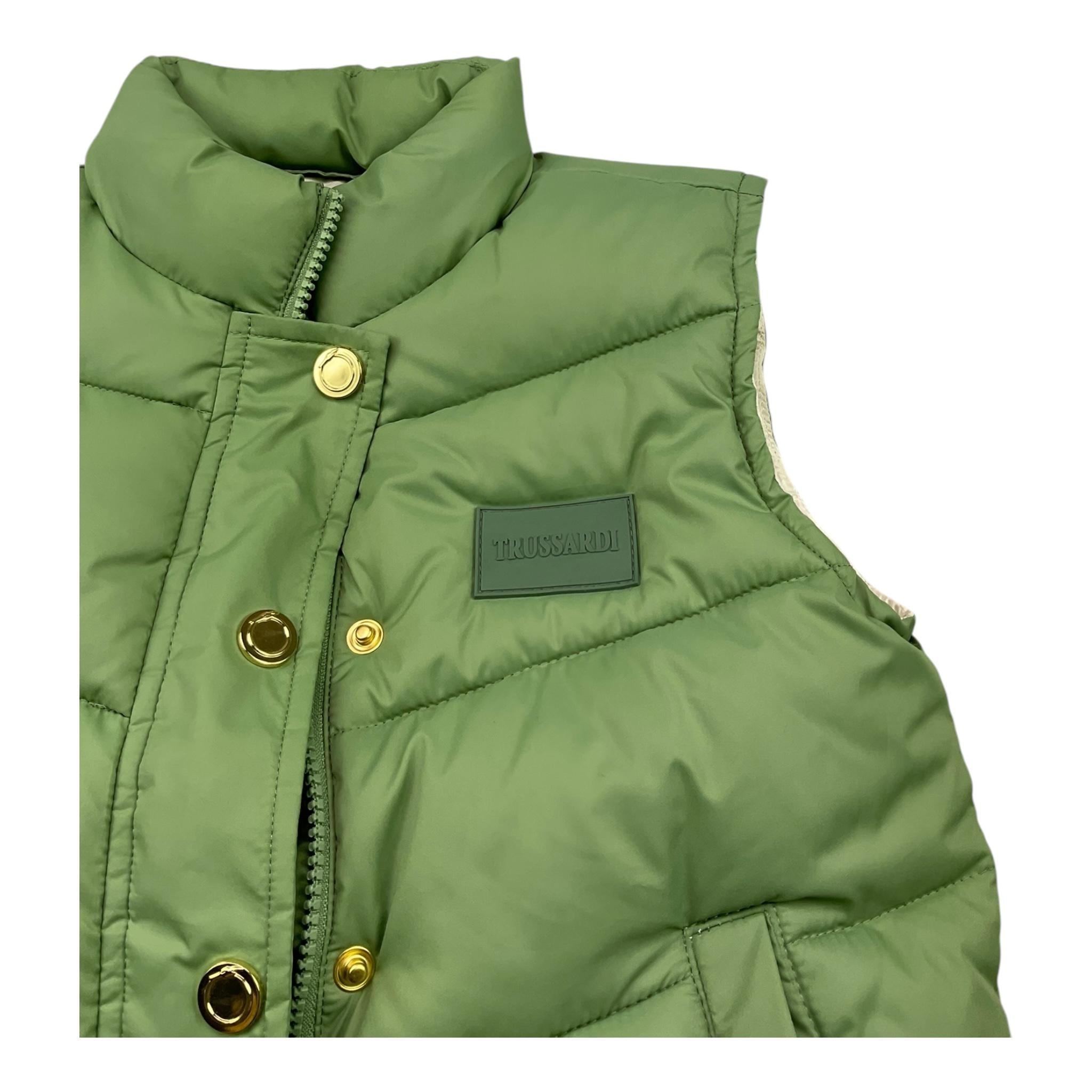 TRUSSARDI smanicato tinta unita con logo Verde per Bambino TGA25014PI VERDE TRUSSARDI