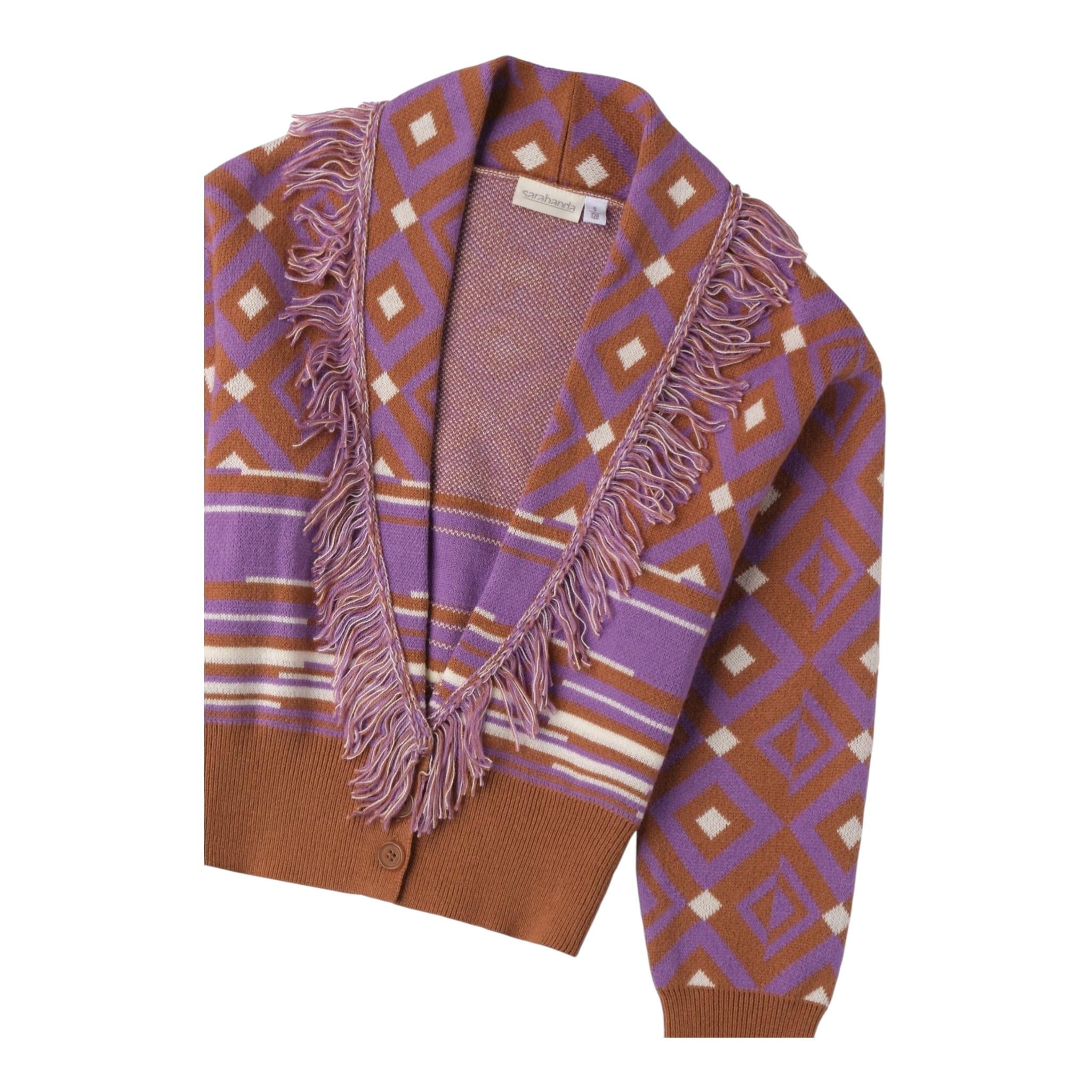 SARABANDA cardigan stampa fantasia Marrone per Bambina 0A779 MARRONE SARABANDA