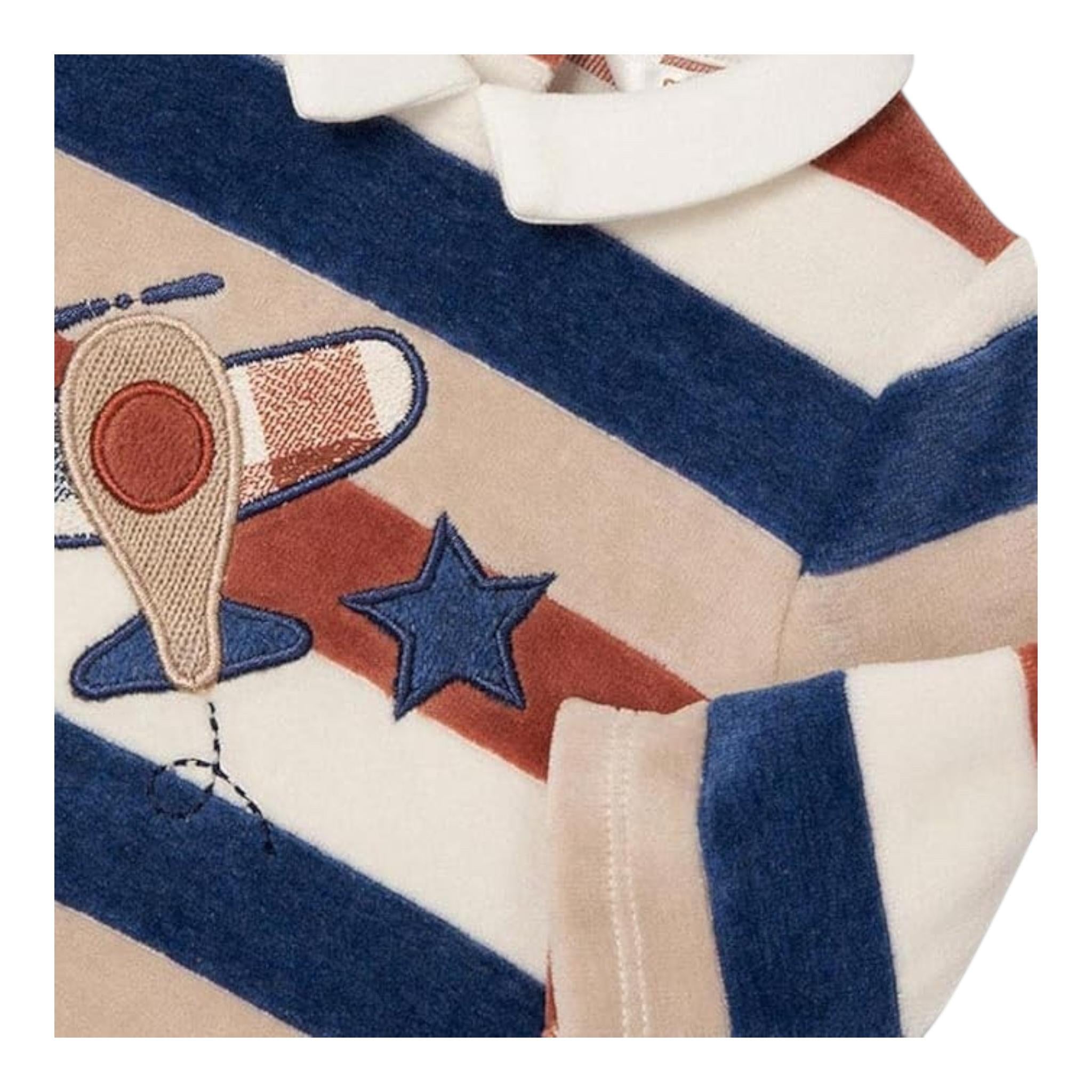 MAYORAL completo 2pz maglia-ghettina tinta unita con fantasia a righe Blu per Neonato 25111 BLU MAYORAL