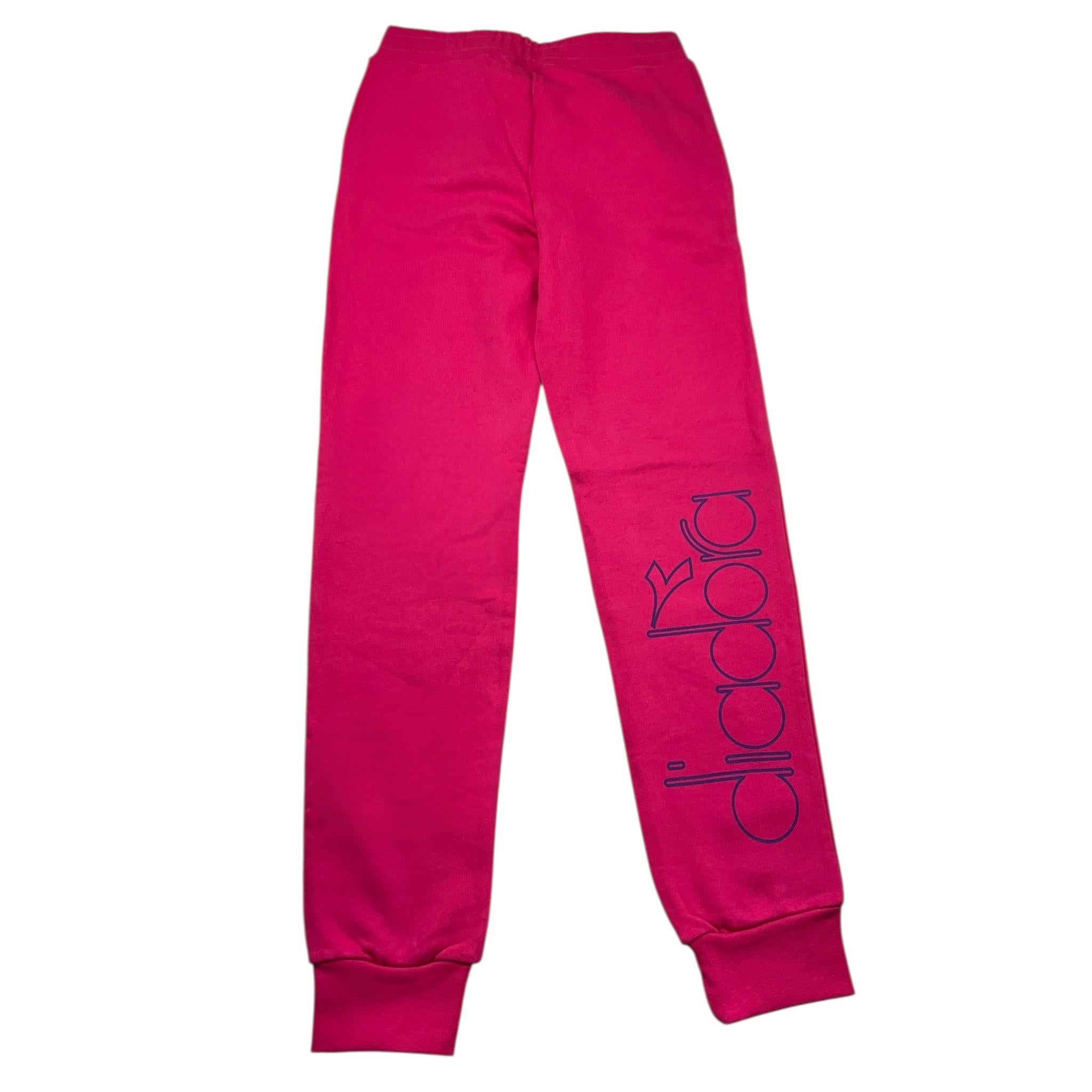 DIADORA pantalone tuta tinta unita con logo Fuxia per Bambina 028868 FUXIA DIADORA