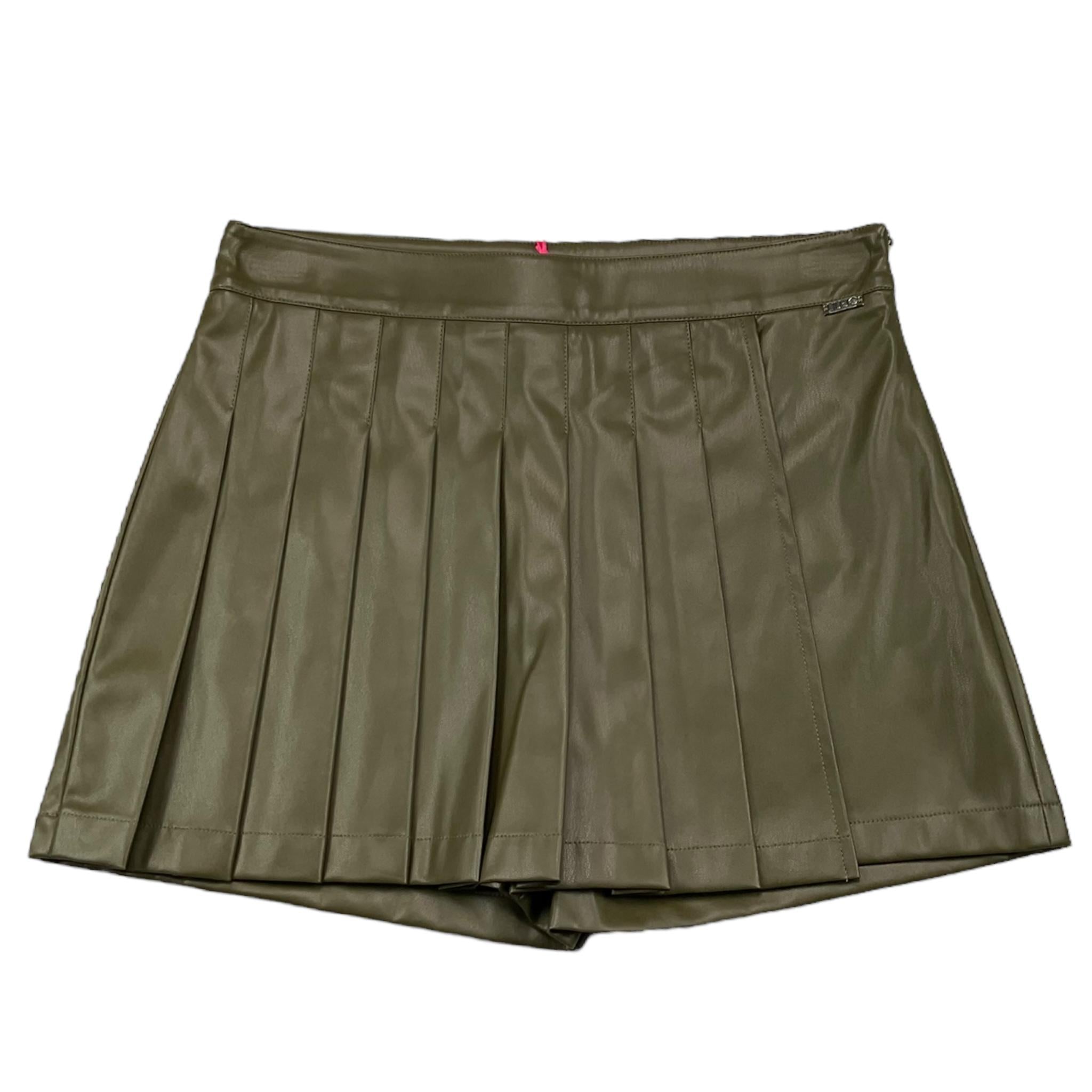 LIU JO short in ecopelle tinta unita Verde per Bambina GF4057 VERDE LIU JO
