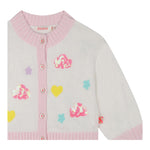 BillIEBLUSH cardigan tinta unita con stampe in contrasto Bianco per Neonata U20413 BIANCO BillIEBLUSH