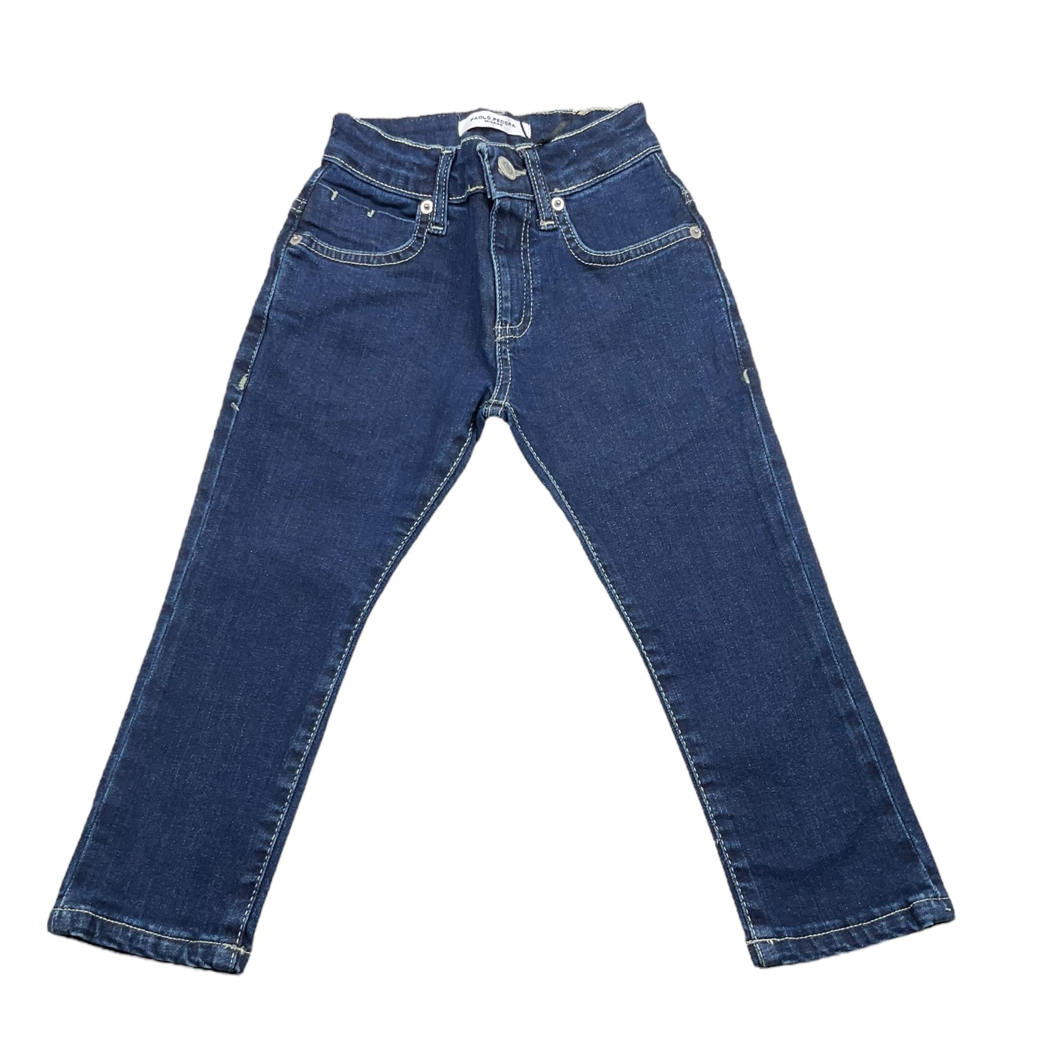 PAOLO PECORA jeans tinta unita con girovita regolabile Blu per Bambino PP3811 BLU PAOLO PECORA