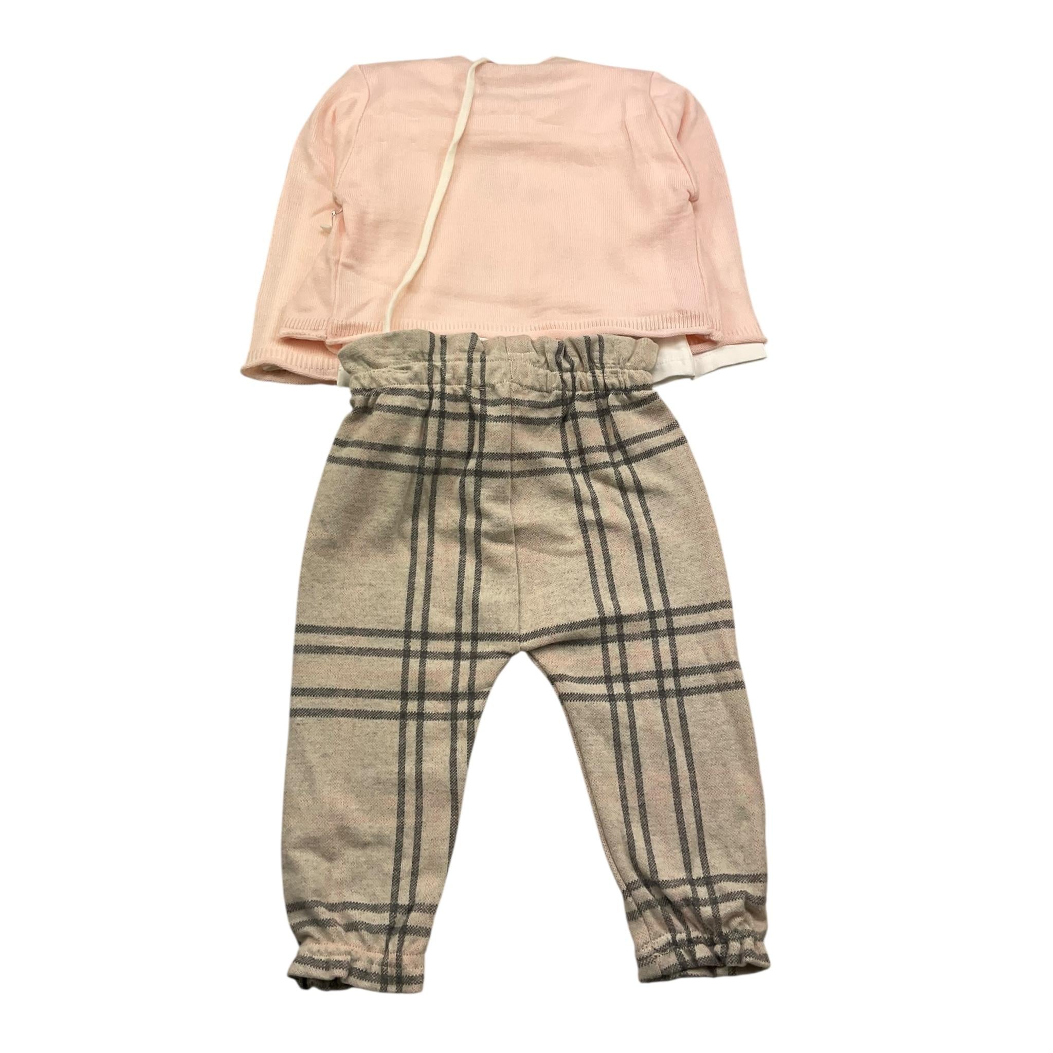 EBITA completo 4 pezzi cardigan-shirt-pantalone-borsa Rosa per Neonata CMPL ROSA EBITA