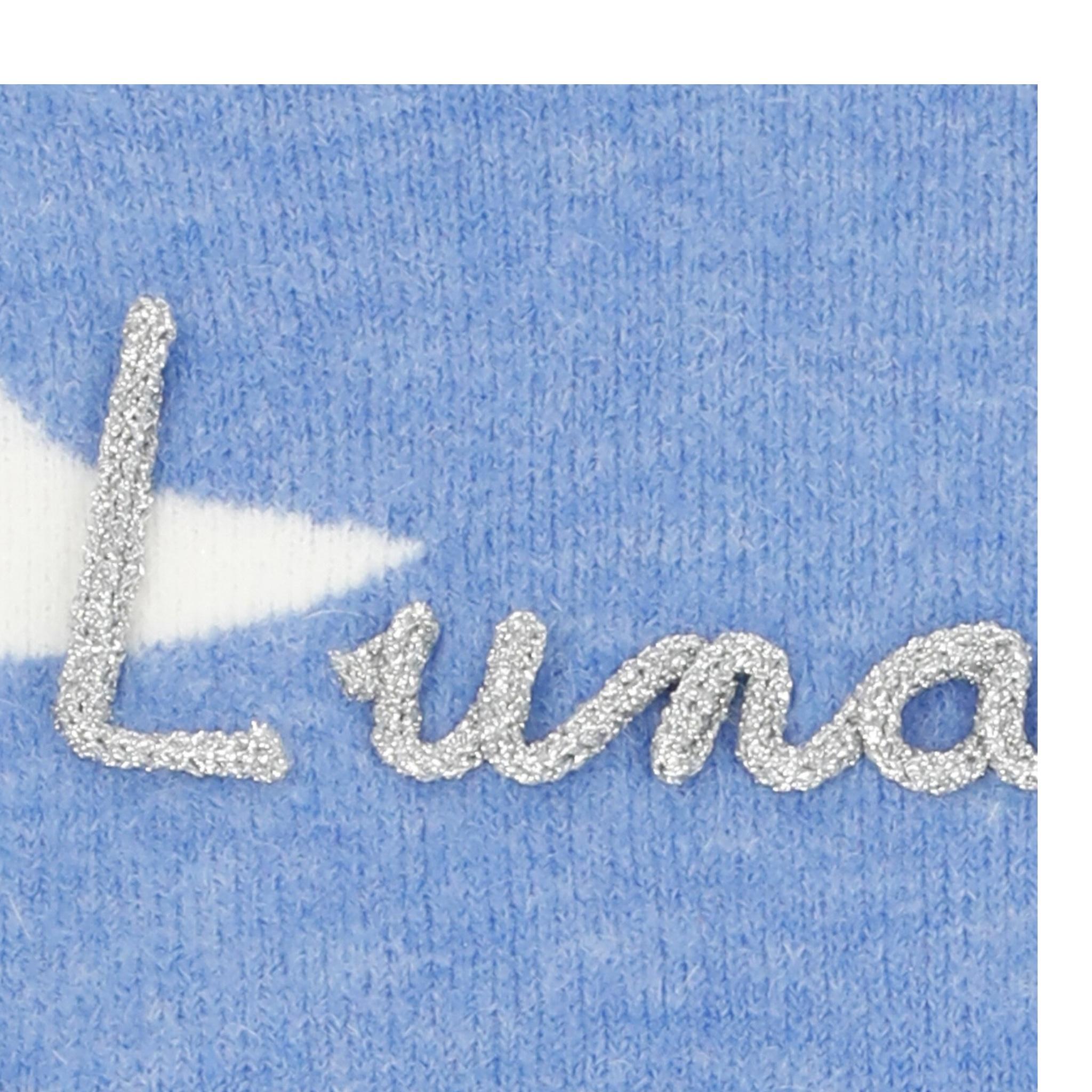 SAINT BARTH maglia girocollo tinta unita con stampa Azzurro per Bambina JSS001 AZZURRO SAINT BARTH
