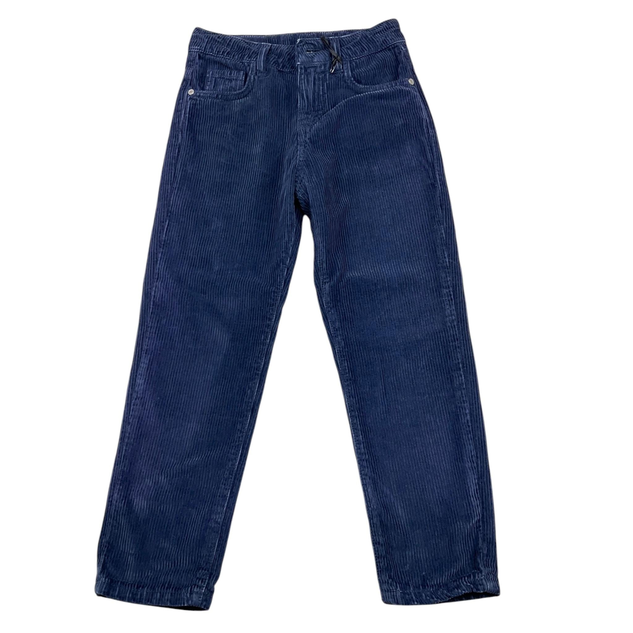 TRUSSARDI pantalone in camoscio tinta unita con girovita regolabile Blu per Bambino TBA25025PA BLU TRUSSARDI