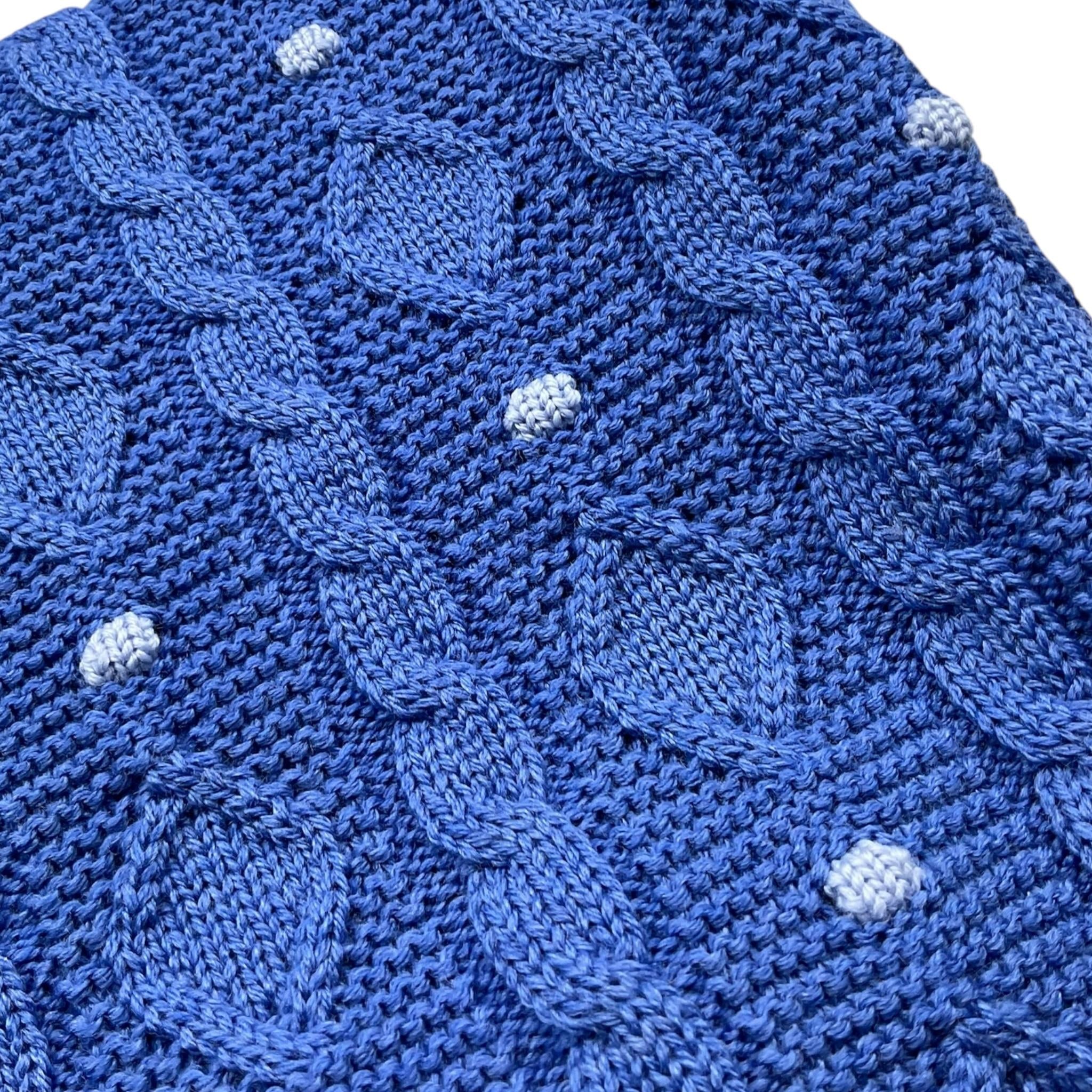 MARLU' coperta tinta unita con ricami Blu per Neonato IG5280 BLU MARLU'