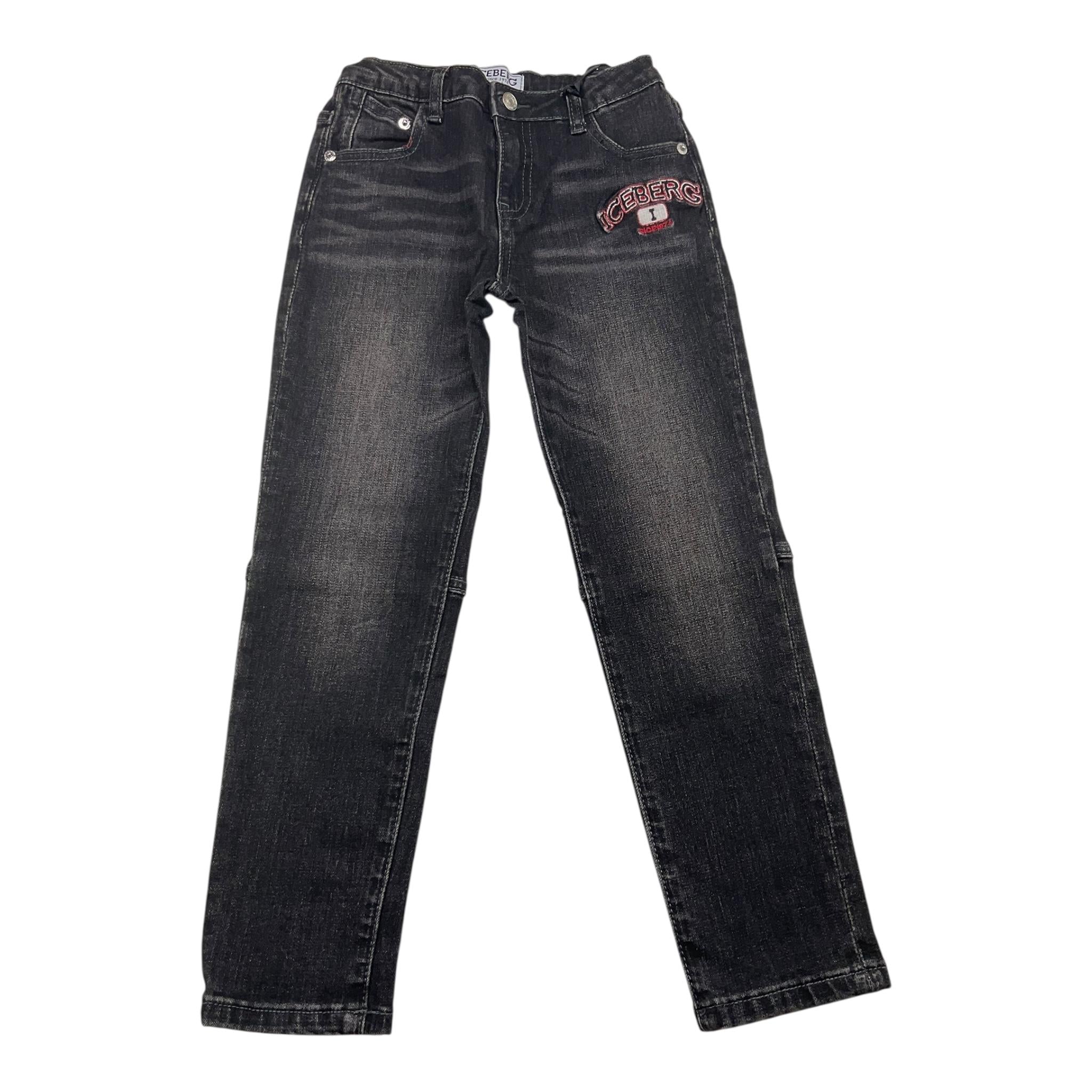 ICEBERG jeans tinta unita con girovita regolabile Nero per Bambino PTICE5308BXX NERO ICEBERG