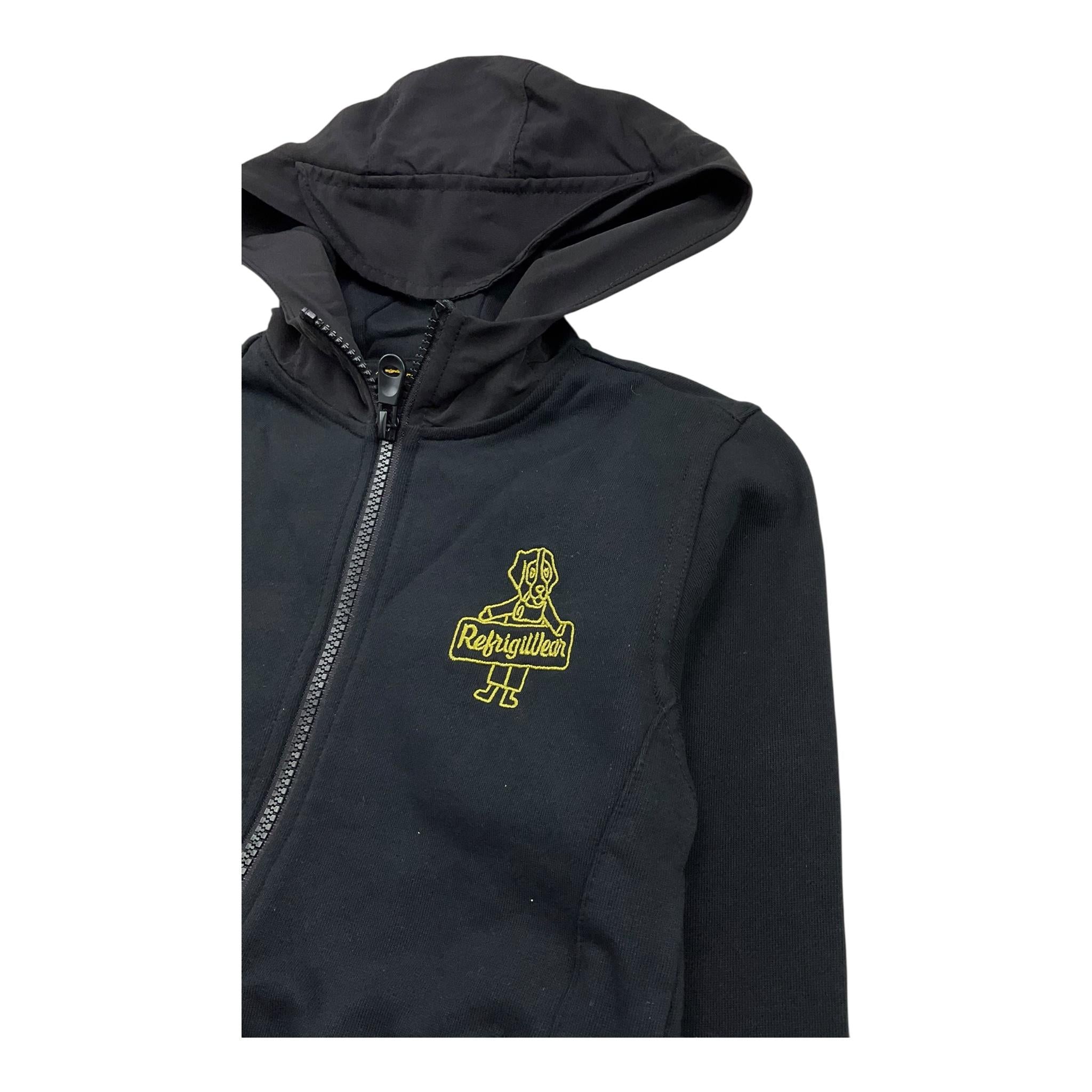 REFRIGIWEAR felpa tinta unita con zip e cappuccio Nero per Bambino RW700X NERO REFRIGIWEAR