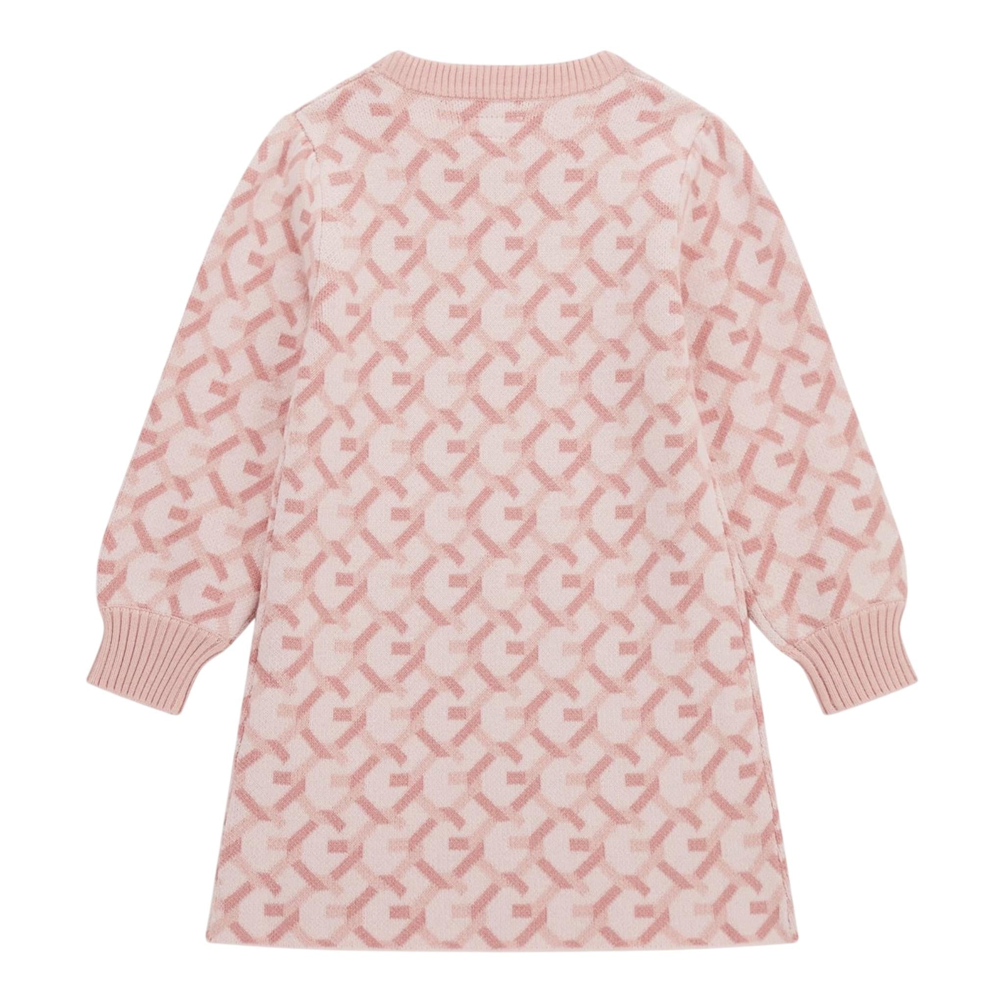 GUESS abito girocollo tinta unita con fantasia Rosa per Bambina K4BK17Z2PA0 ROSA GUESS