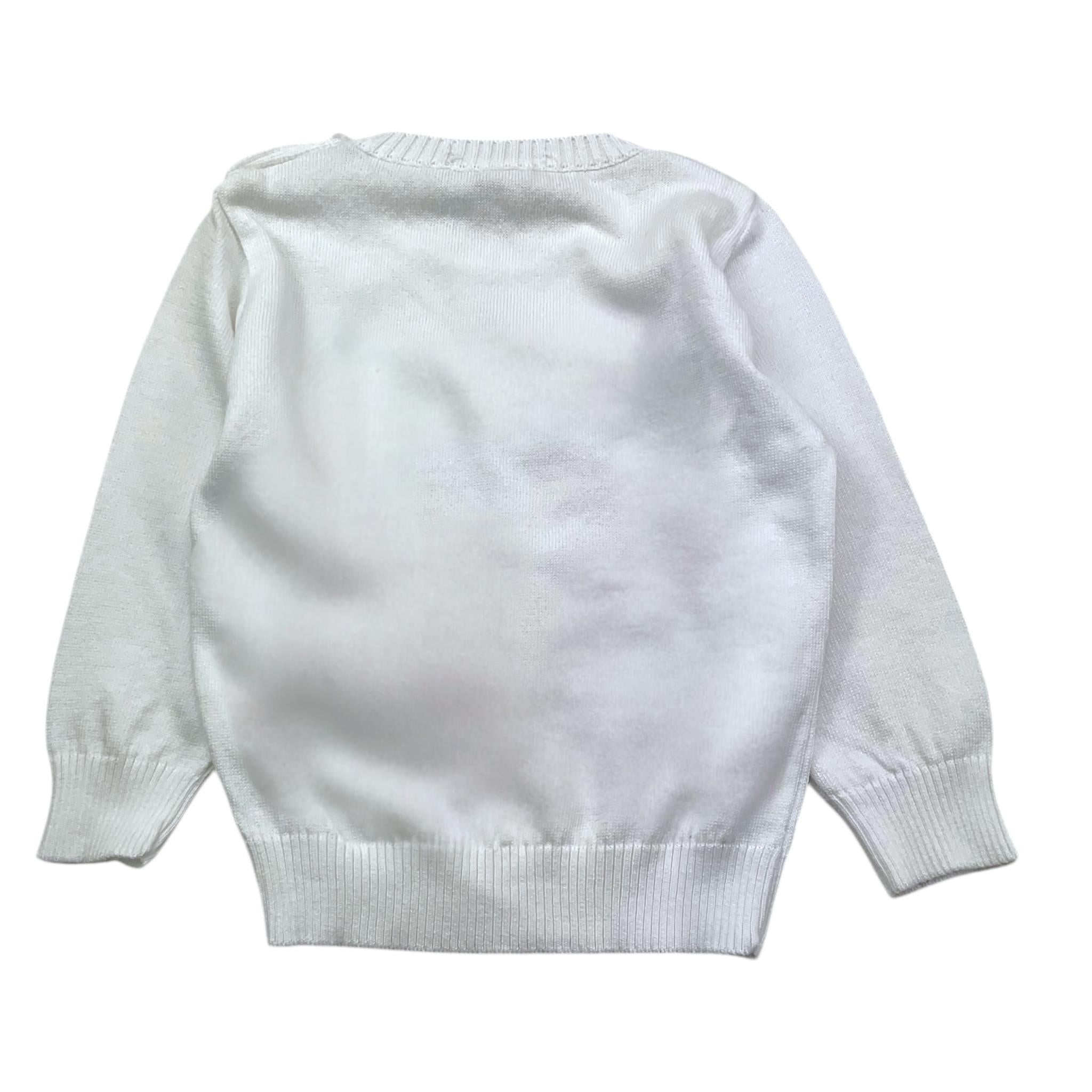 DANIELE ALESSANDRINI maglia girocollo tinta unita con stampa Bianco per Bambino 1231W00049 BIANCO DANIELE ALESSANDRINI