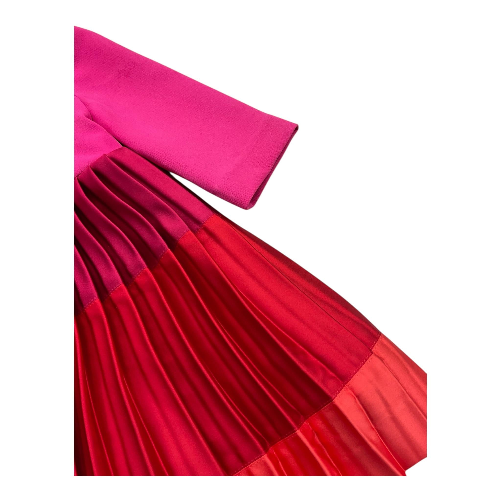MIMISOL abito tinta unita con colletto Fuxia per Neonata MFAB578 FUXIA MIMISOL