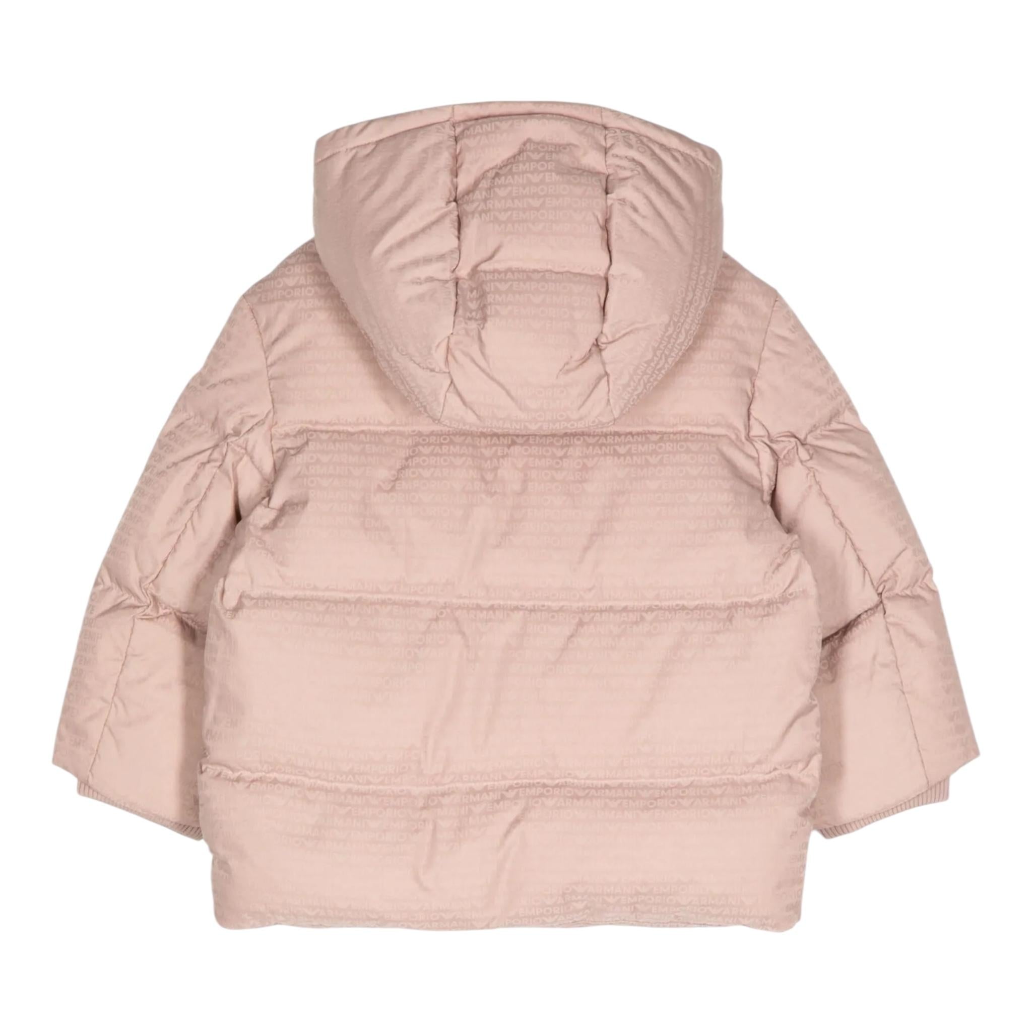 EMPORIO ARMANI giubbino tinta unita con cappuccio e loghi Rosa per Neonata 6DHKJ3A ROSA EMPORIO ARMANI