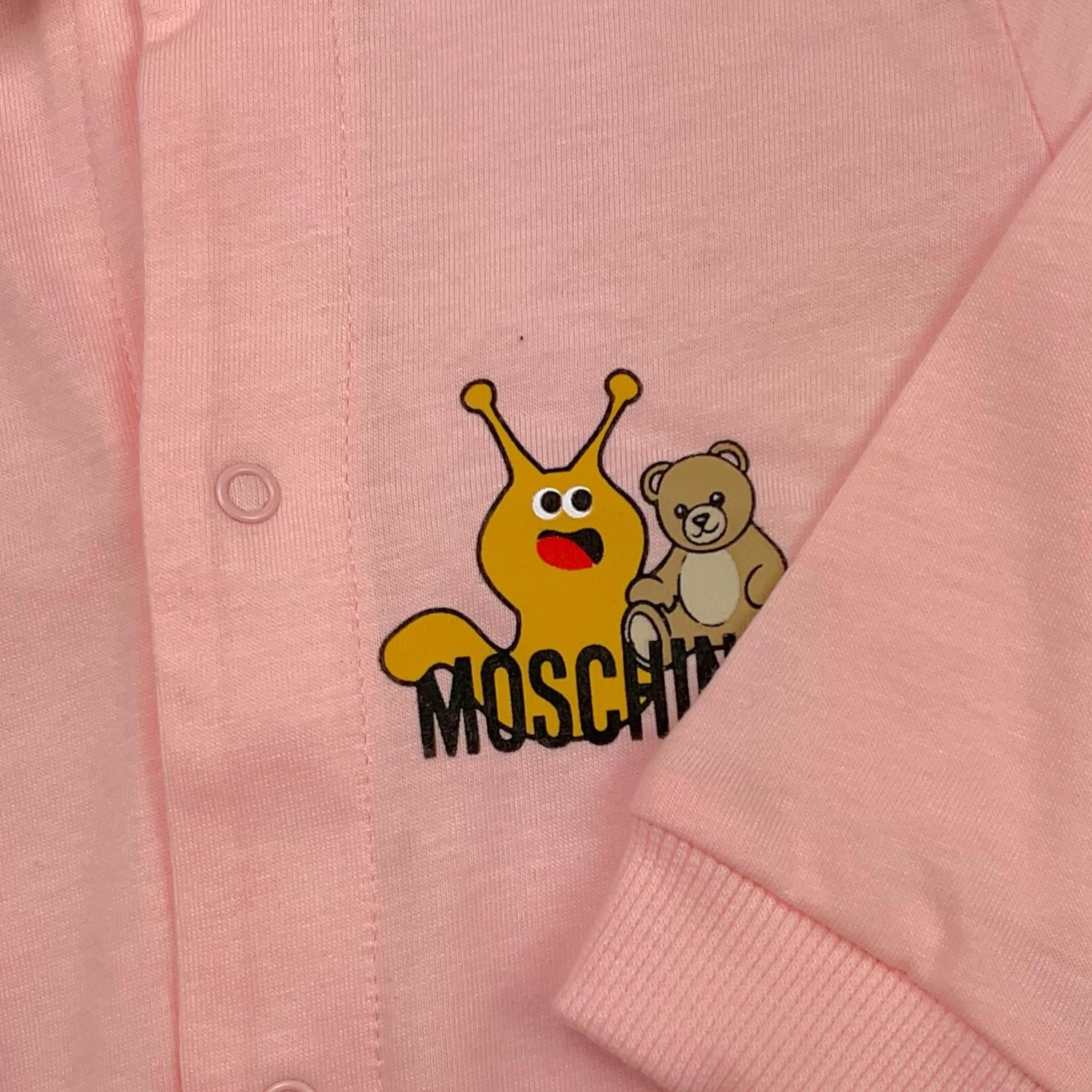 MOSCHINO tutina tinta unita con stampa Rosa per Neonata MUY08C ROSA MOSCHINO