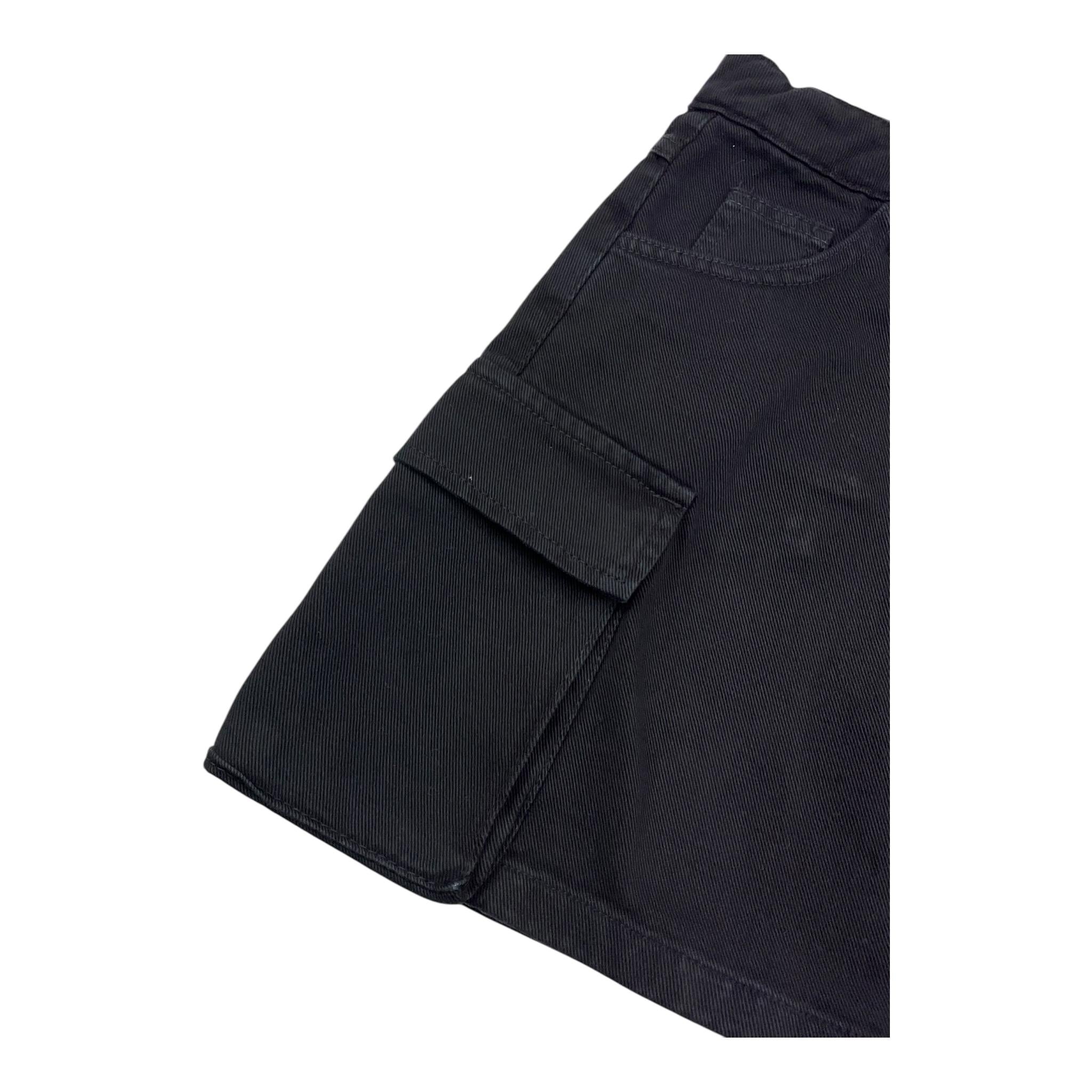 JANICE gonna tinta unita con tasconi Nero per Bambina JN585R NERO JANICE