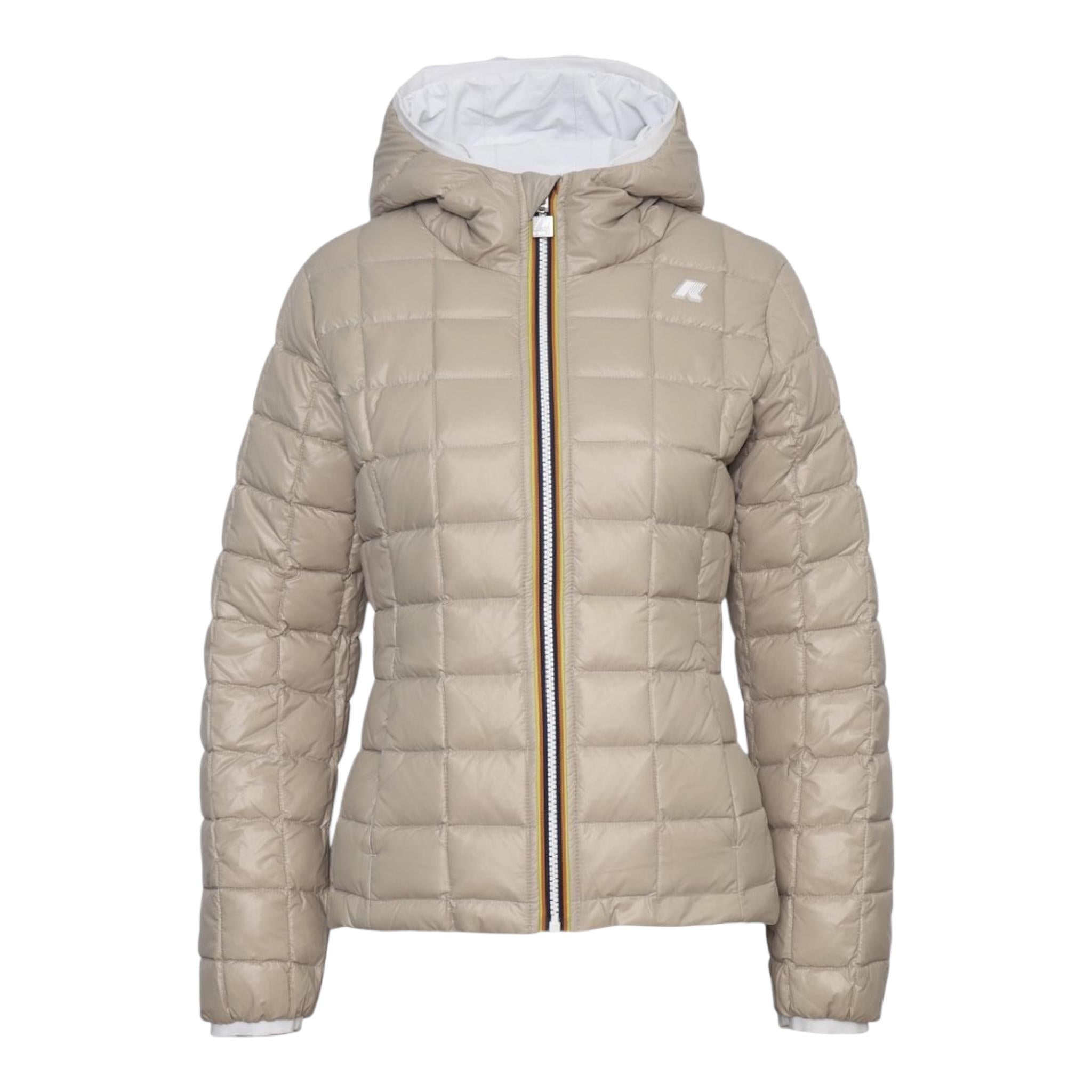 K-WAY giubbino reversibile con zip e cappuccio bicolore Bianco/beige per Bambina K5123QWX BIANCO/BEIGE K-WAY