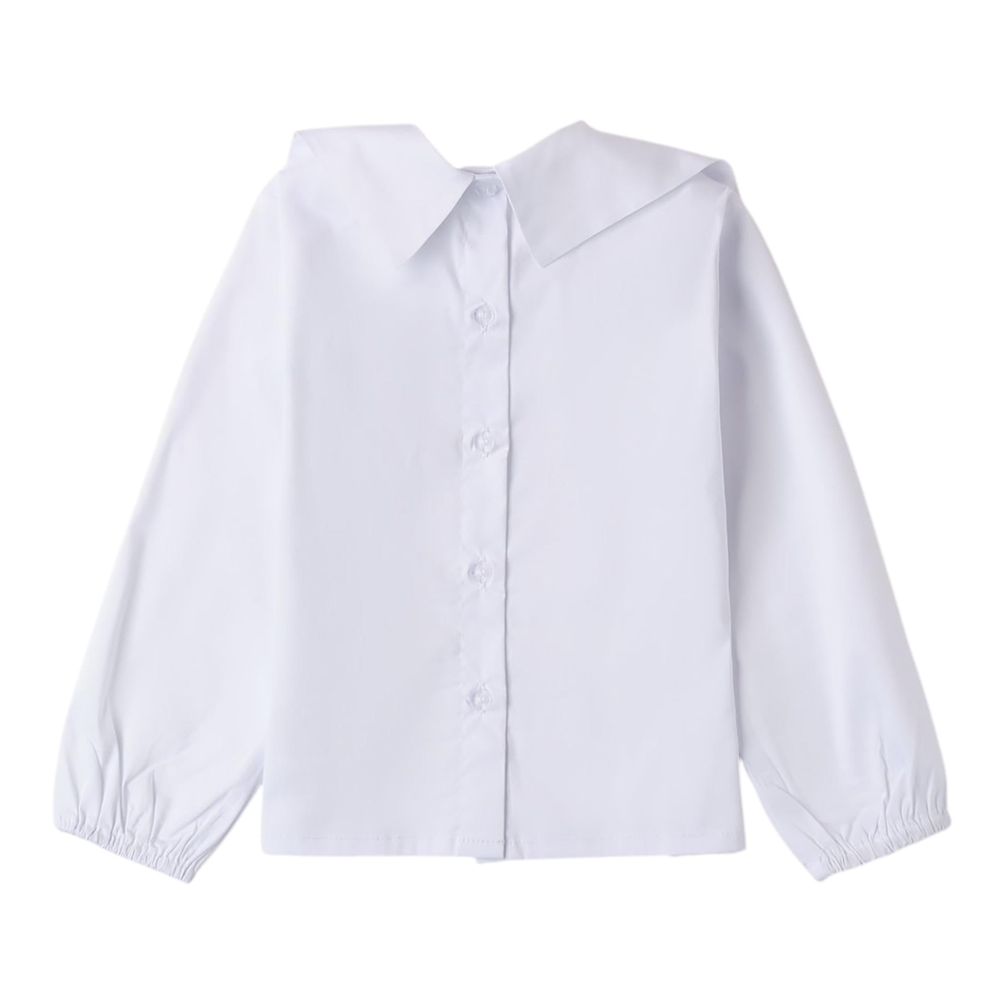 SARABANDA camicia tinta unita con fiocco Bianco per Bambina A222 BIANCO SARABANDA