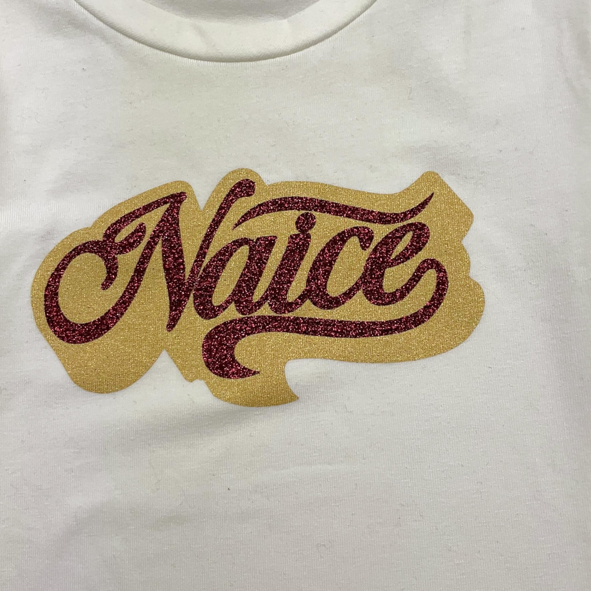 NAICE shirt girocollo tinta unita con stampa Bianco per Bambina 24213 BIANCO NAICE