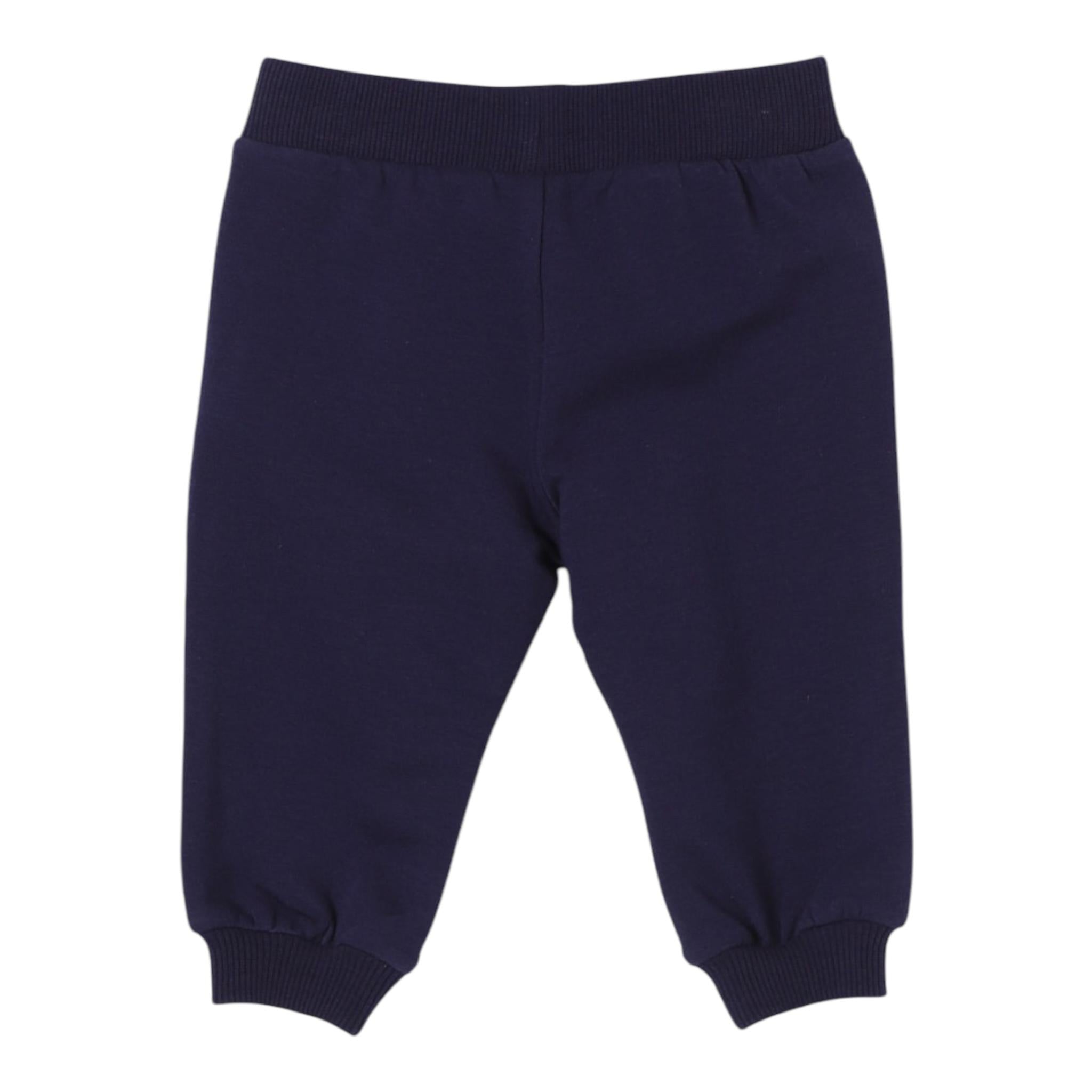 MOSCHINO pantalone tuta tinta unita con stampa logo Blu per Neonato MUP058 BLU MOSCHINO