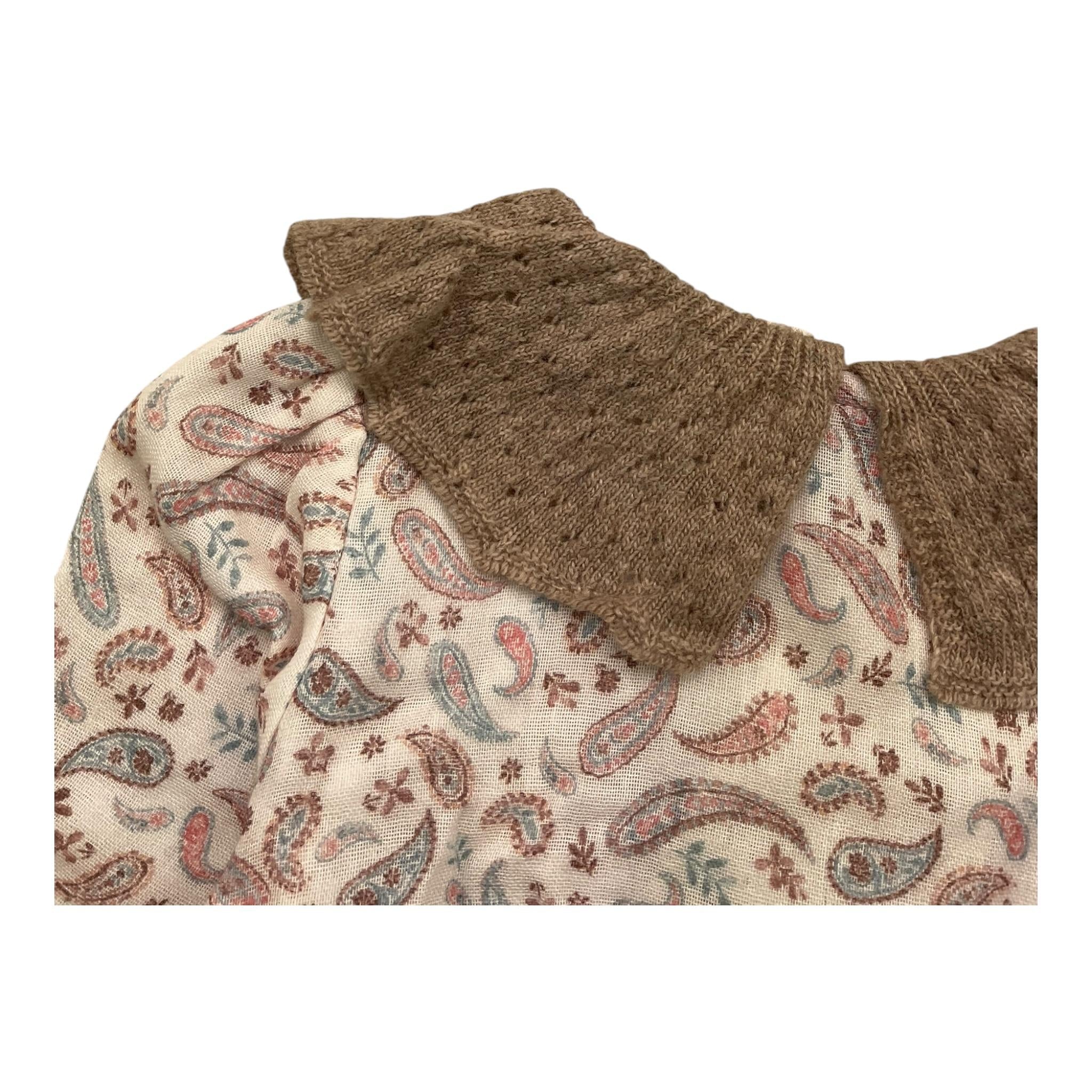 WEDOBLE camicia body tinta unita stampa fantasia con colletto in contrasto Beige per Neonata I2407716 BEIGE WEDOBLE