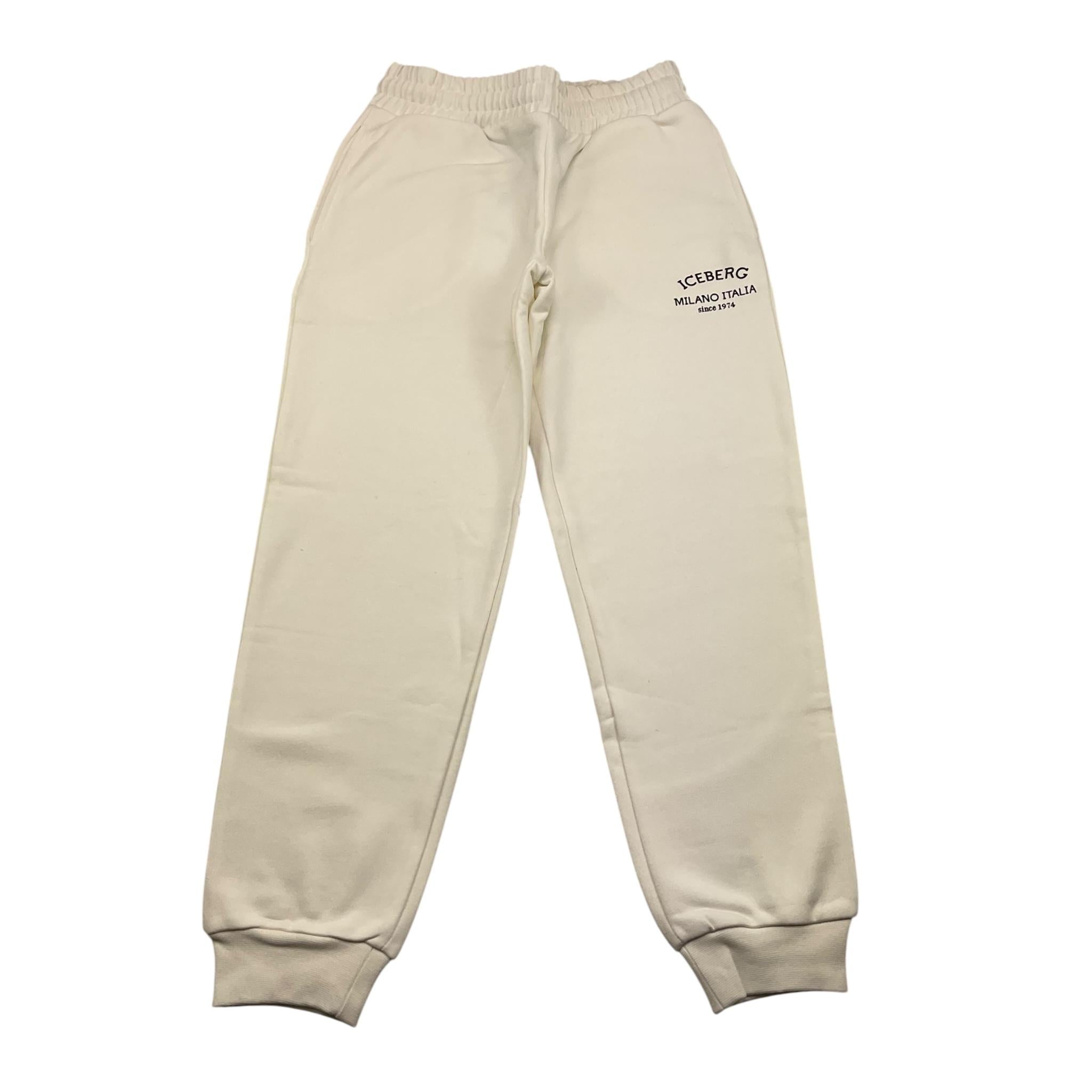 ICEBERG pantalone tuta tinta unita con stampa Bianco per Bambino PFICE5316JXXX BIANCO ICEBERG