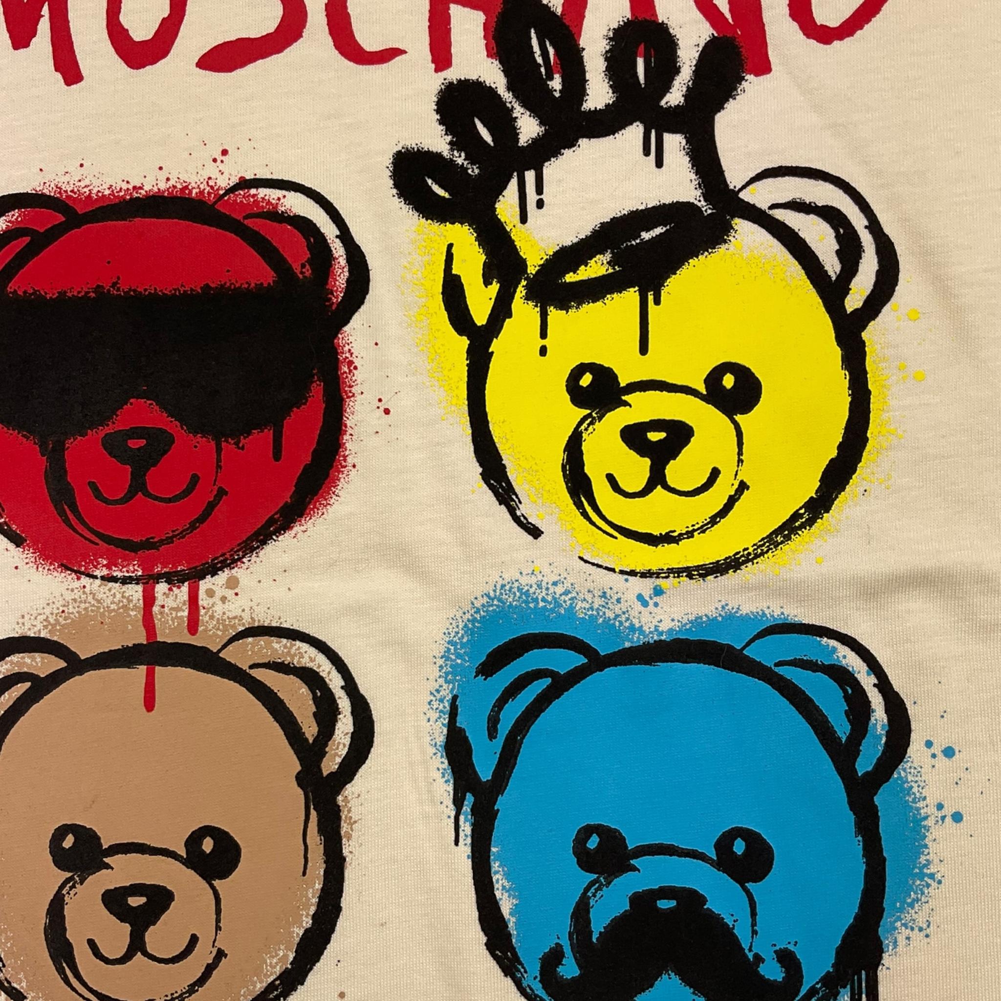 MOSCHINO t-shirt tinta unita con stampa Beige per Bambino HSM058 BEIGE MOSCHINO
