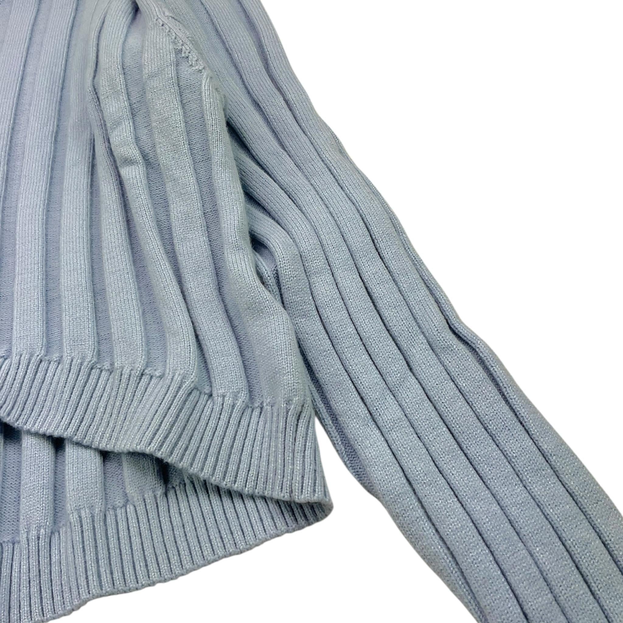 MET maglia tinta unita a costine collo alto Azzurro per Bambina ME452 AZZURRO MET