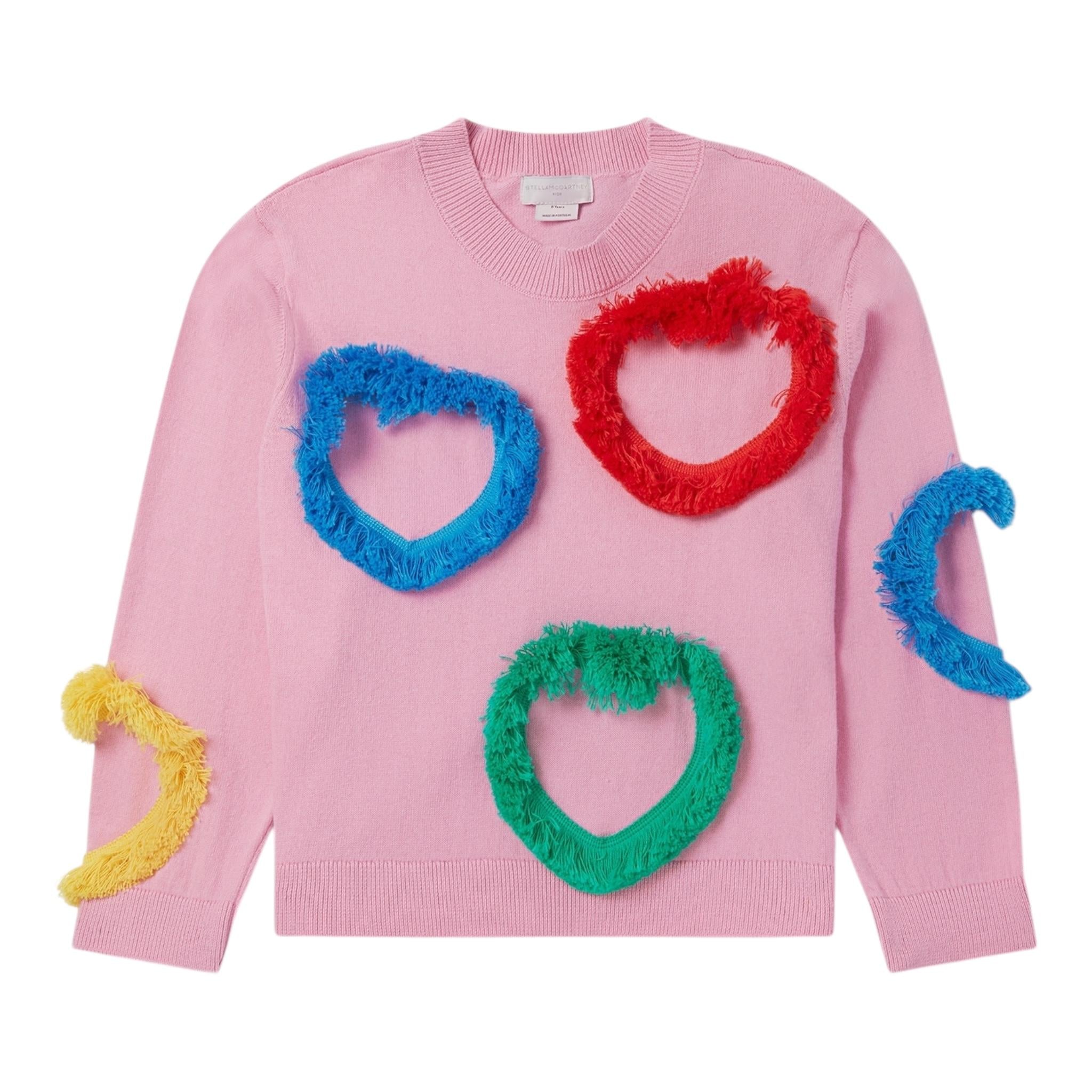 ELEVENTY maglia girocollo tinta unita con ricami Rosa per Bambina TT9B70 ROSA ELEVENTY
