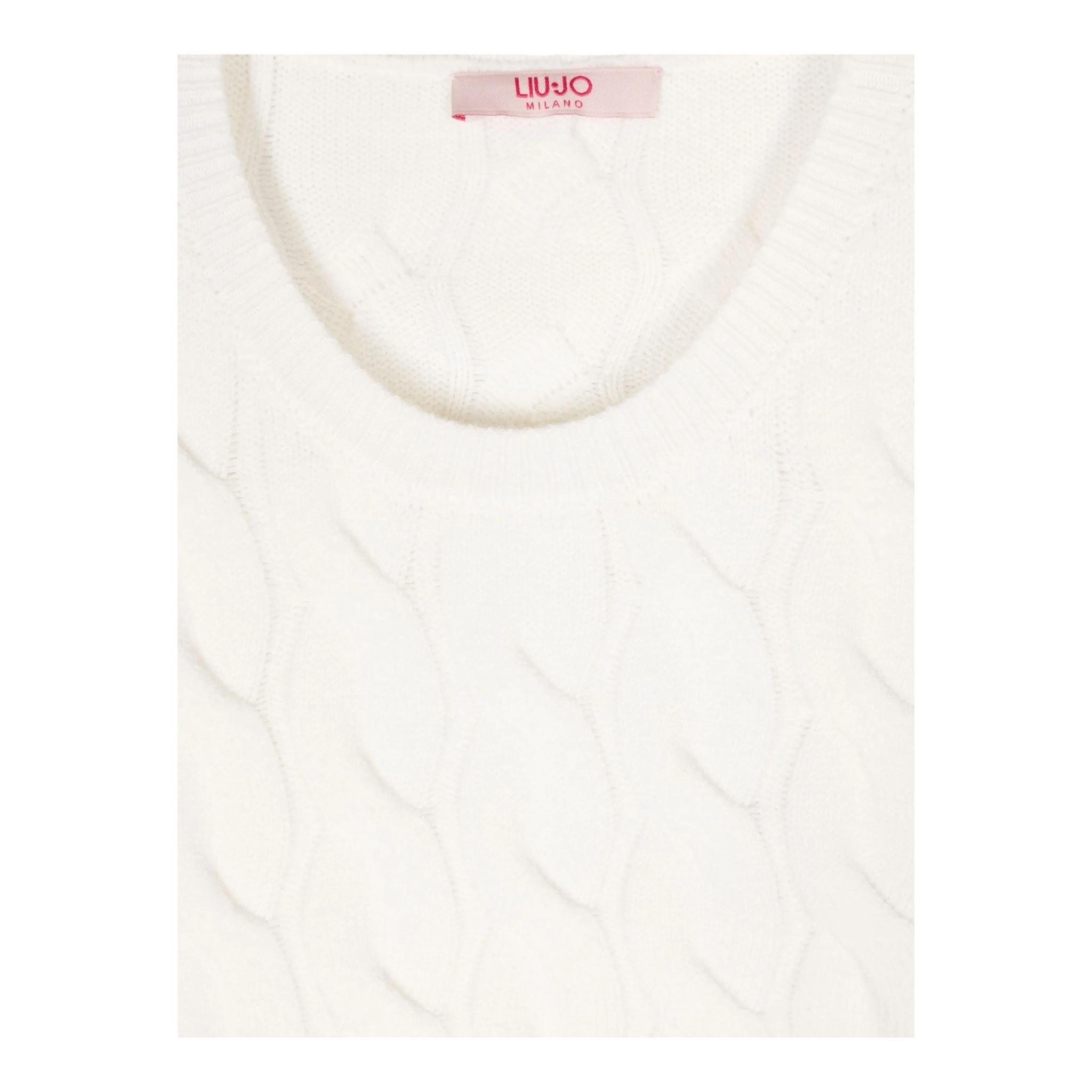 LIU JO maglia girocollo tinta unita con trecce Panna per Bambina GF4214 PANNA LIU JO