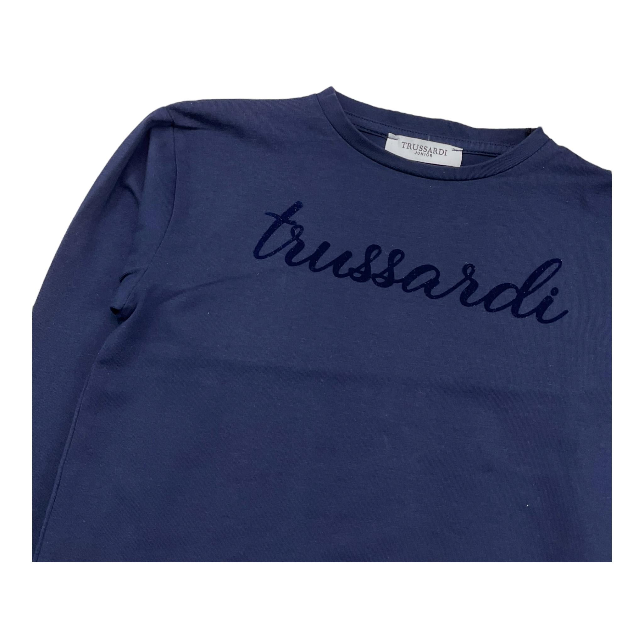 TRUSSARDI complet 2 pezzi shirt-pantalone zampa Blu per Bambina TGA25013CJ BLU TRUSSARDI