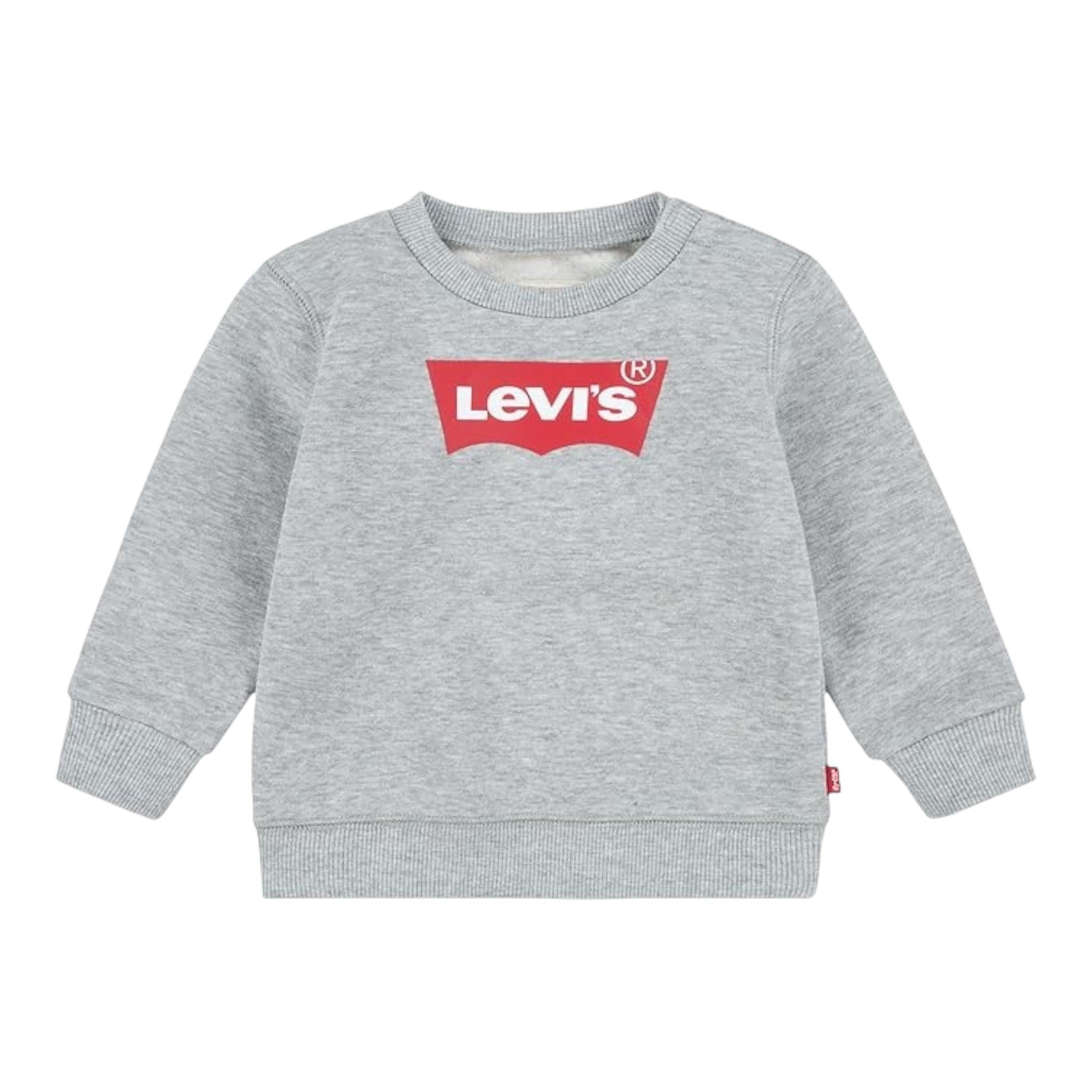 LEVI'S felpa chiusa girocollo tinta unita con stampa logo Grigio per Bambino 8E9079X GRIGIO LEVI'S