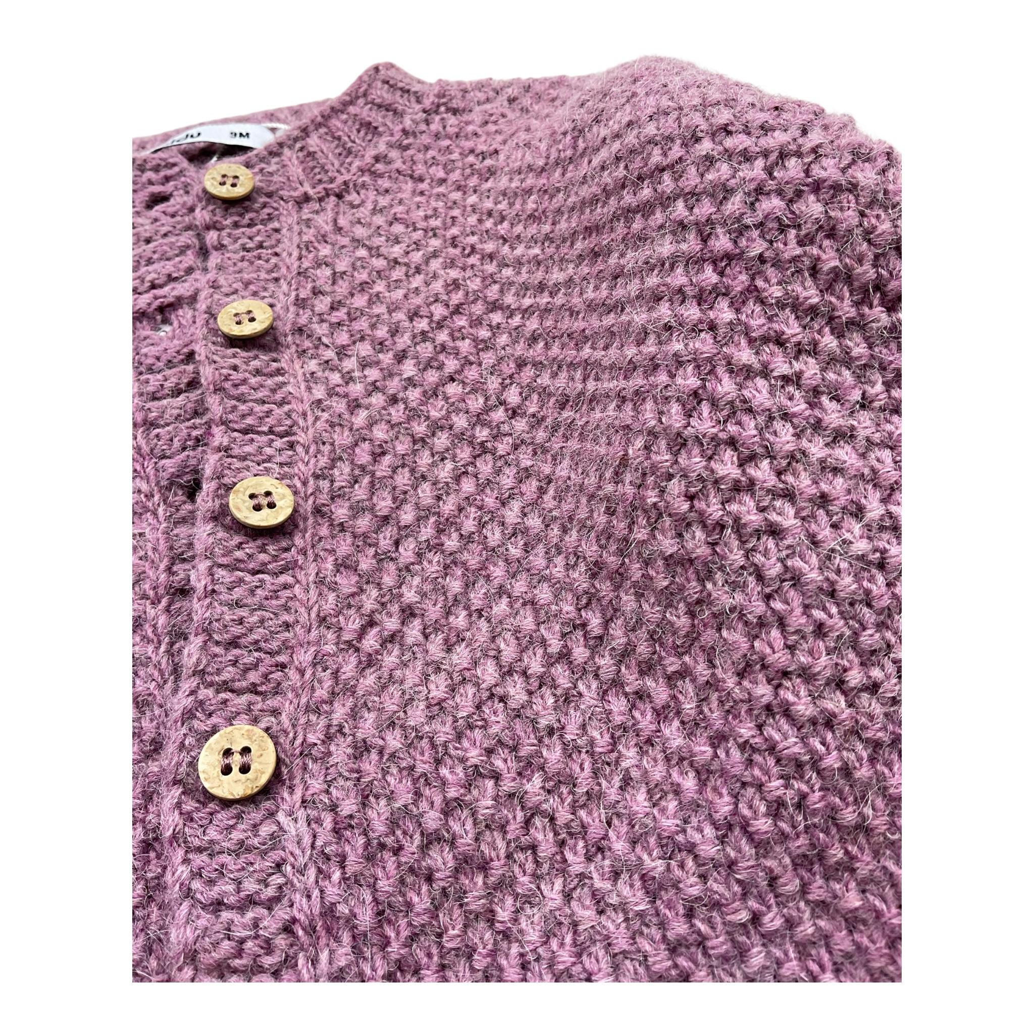 BABIDU cardigan tinta unita con bottoni in contrasto Viola per Neonata 60683 VIOLA BABIDU
