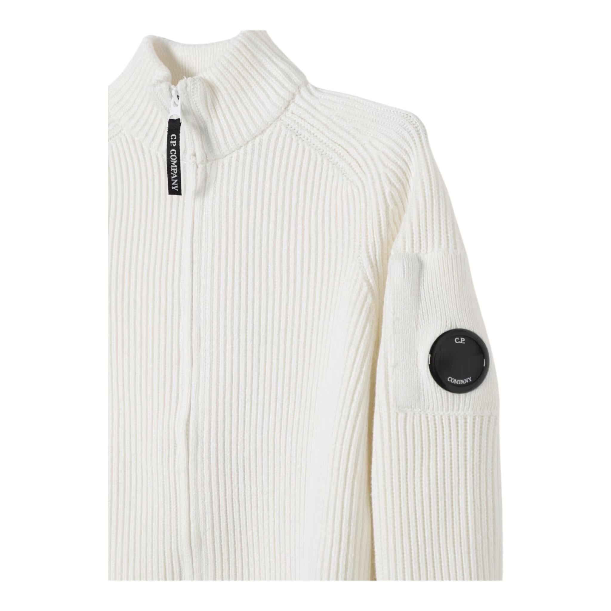 C.P. COMPANY maglia tinta unita con zip Panna per Bambino CUW004 PANNA C.P. COMPANY