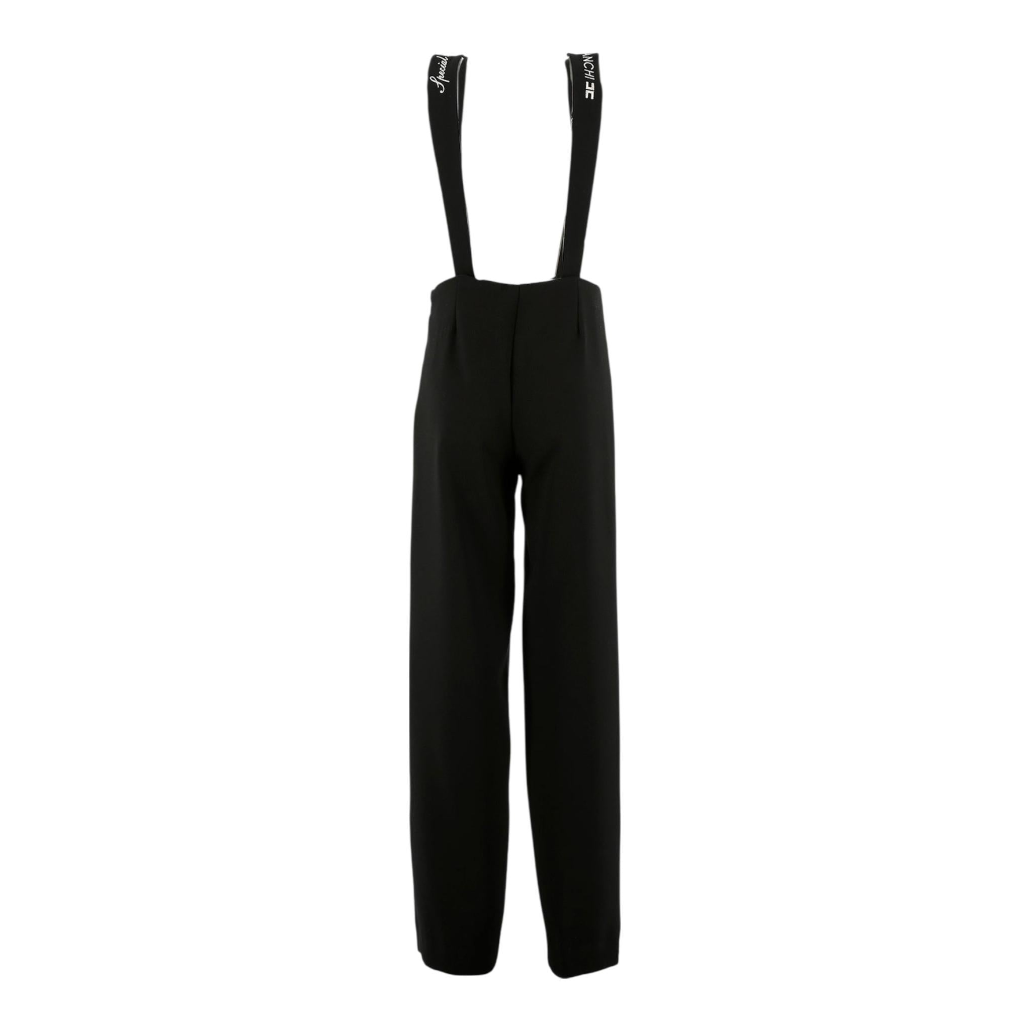 ELISABETTA FRANCHI salopette tinta unita con logo Nero per Bambina EFPA265XX NERO ELISABETTA FRANCHI