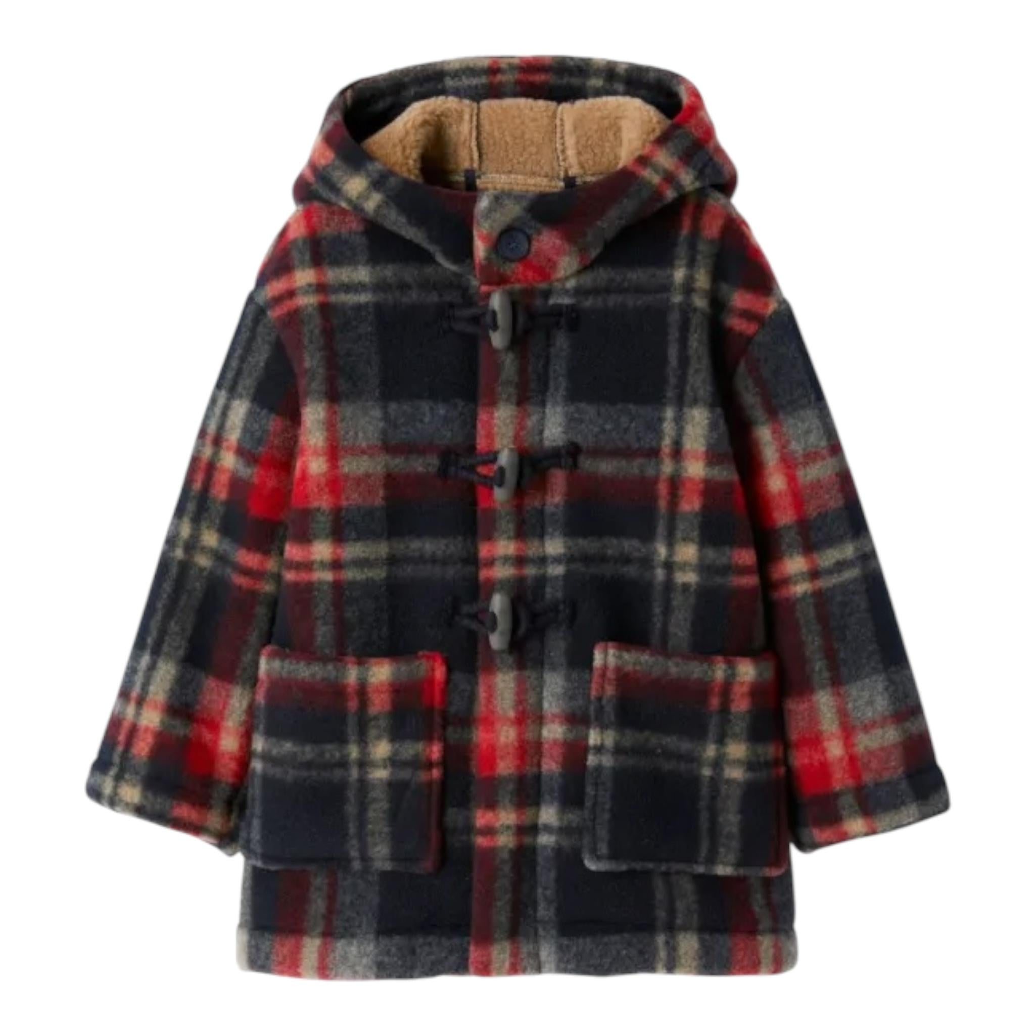 IL GUFO cappotto bicolore con fantasia a quadri Nero/rosso per Bambino A24GP349M3004 NERO/ROSSO IL GUFO