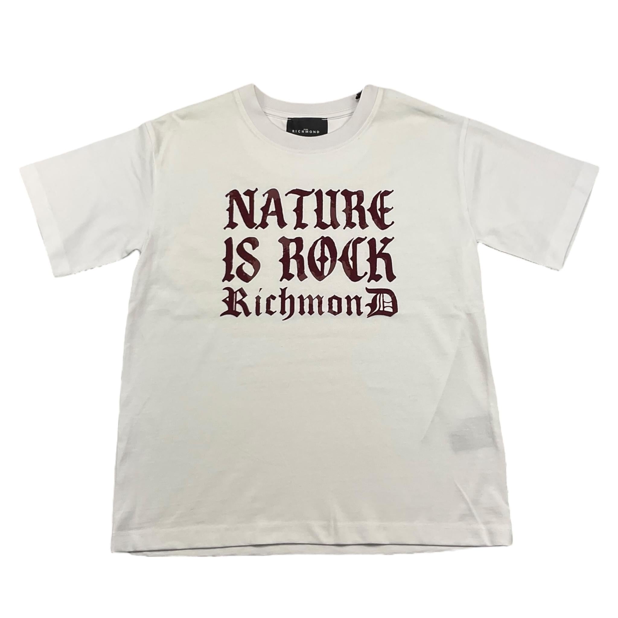 JOHN RICHMOND t-shirt girocollo tinta unita cn stampa in contrasto Bianco per Bambino RBA25057TS BIANCO JOHN RICHMOND
