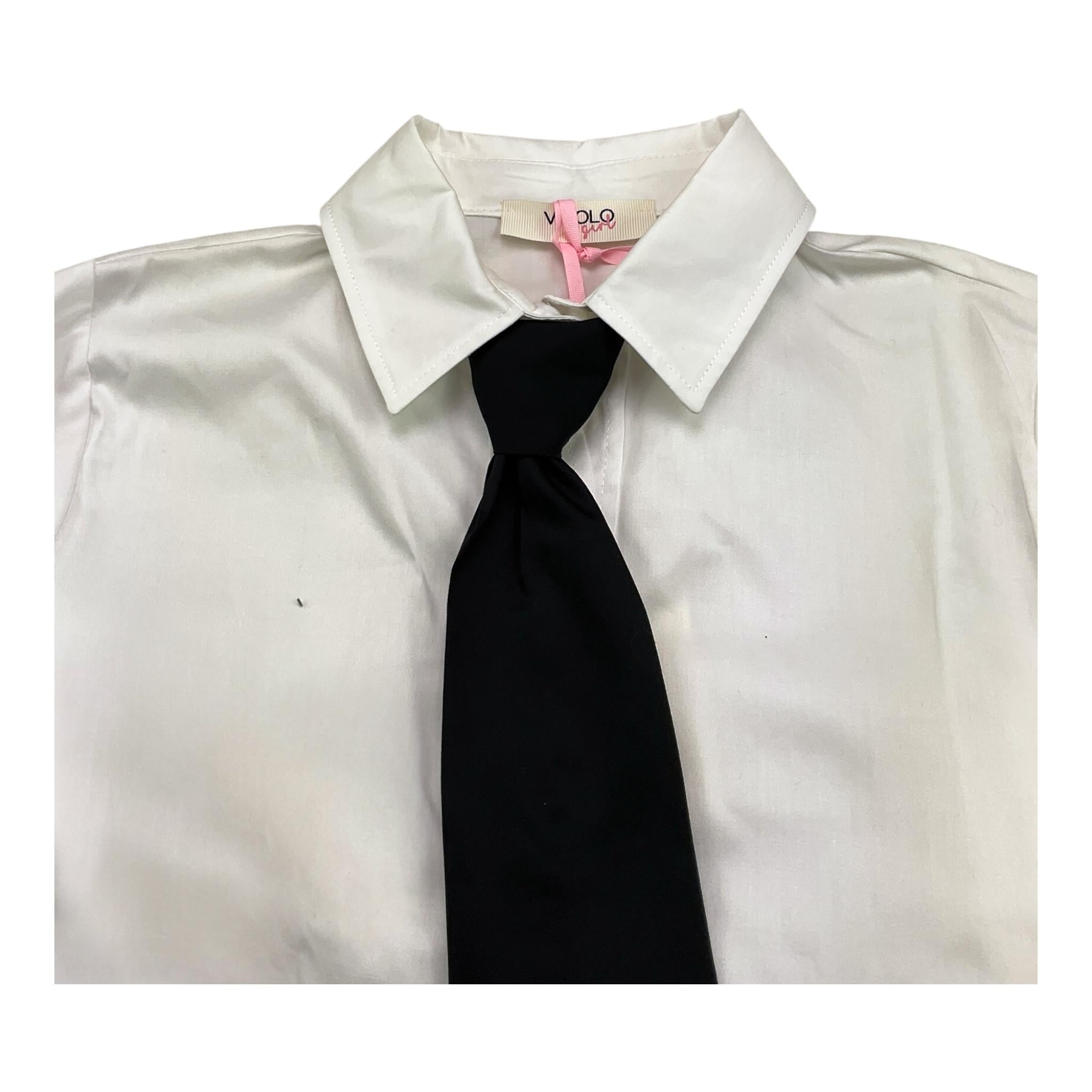 VICOLO camicia manica lunga tinta unita con cravatta Panna per Bambina 3141C00098X PANNA VICOLO